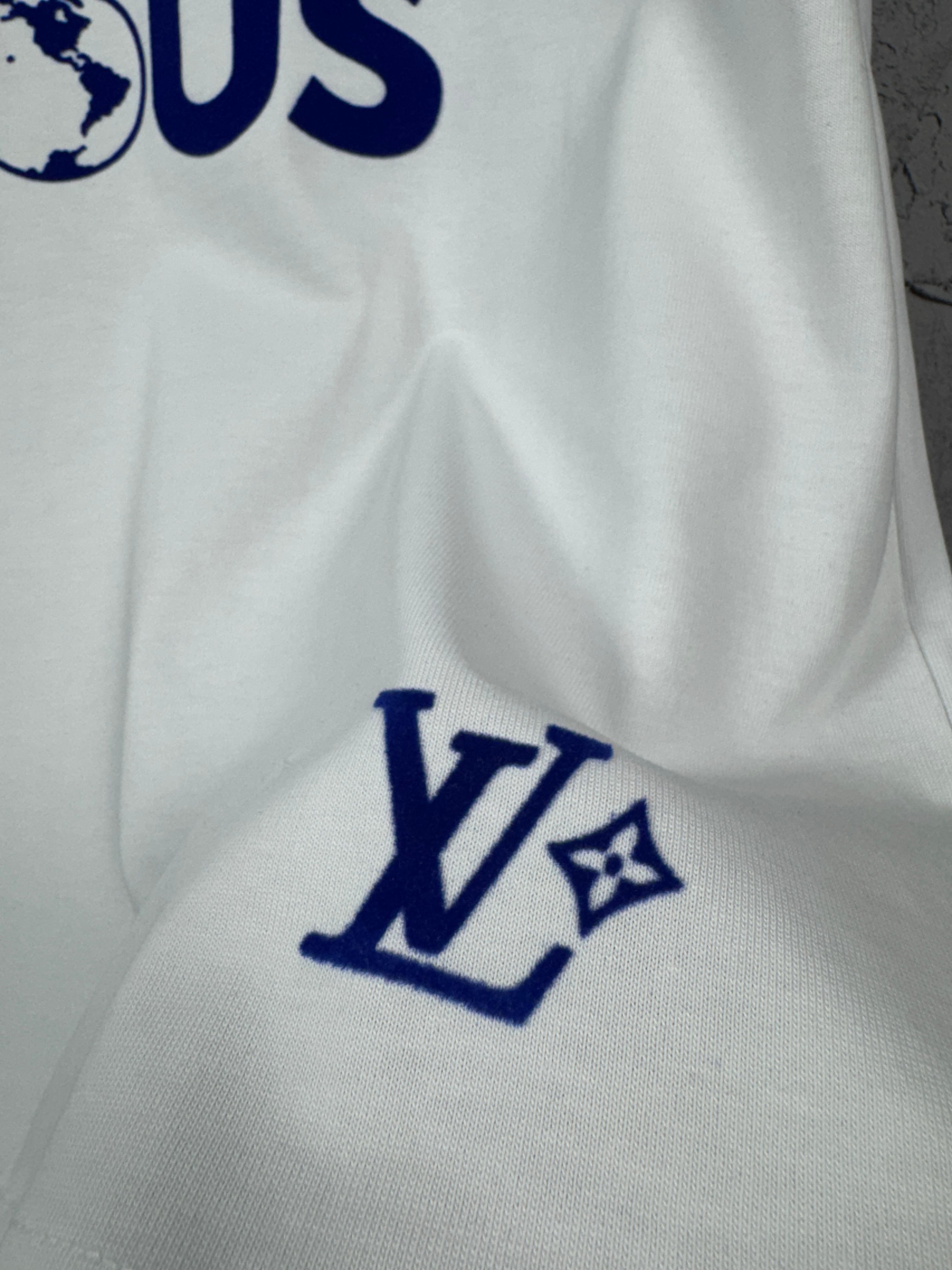 L New Season Luxury Top Quality Custom Blue Lettering Printed Design White T-Shirt