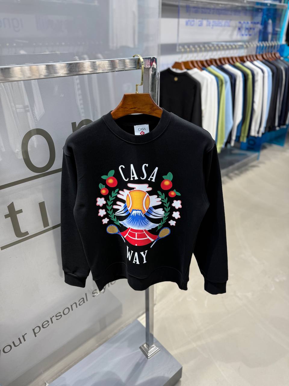 CB Luxury Color Logo Print Sweatshirt - Black