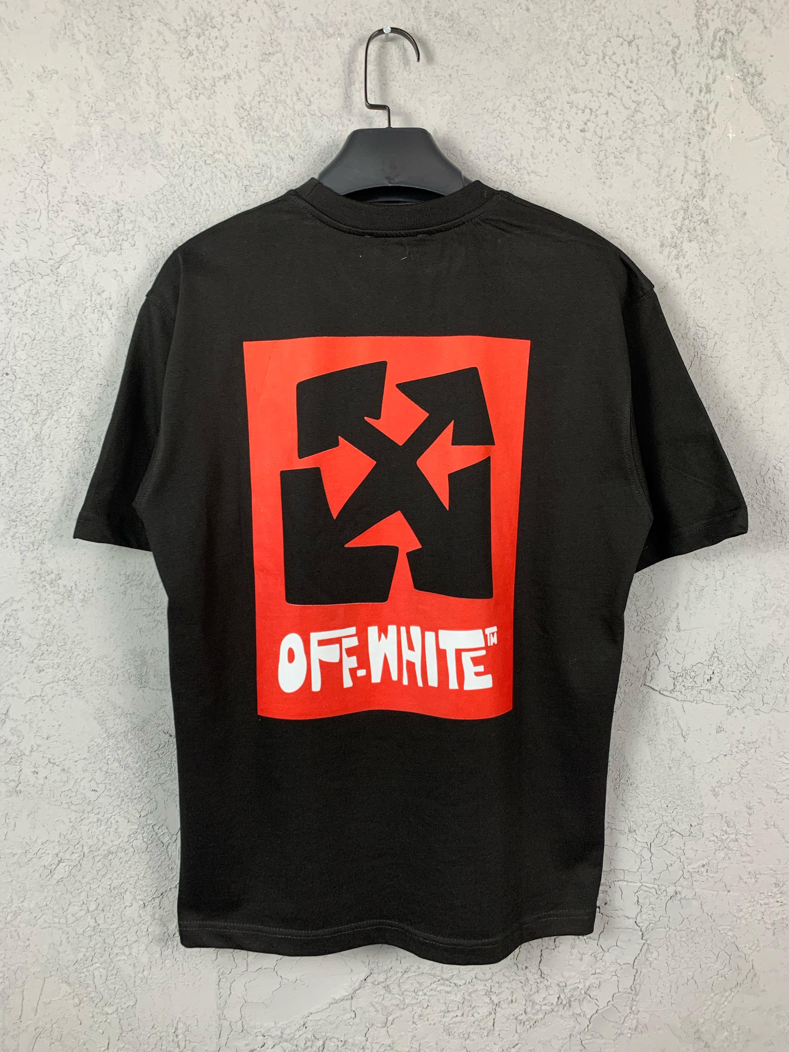 O-W New Season Luxury Arrow Design Black & White T-Shirt