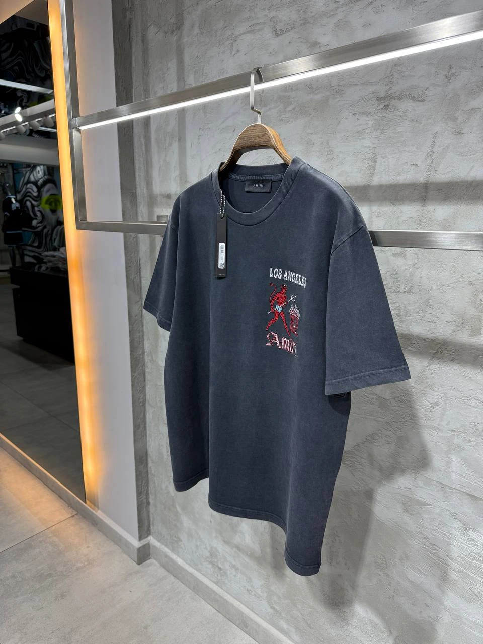 A Luxury Stone-Detailed Gray T-shirt