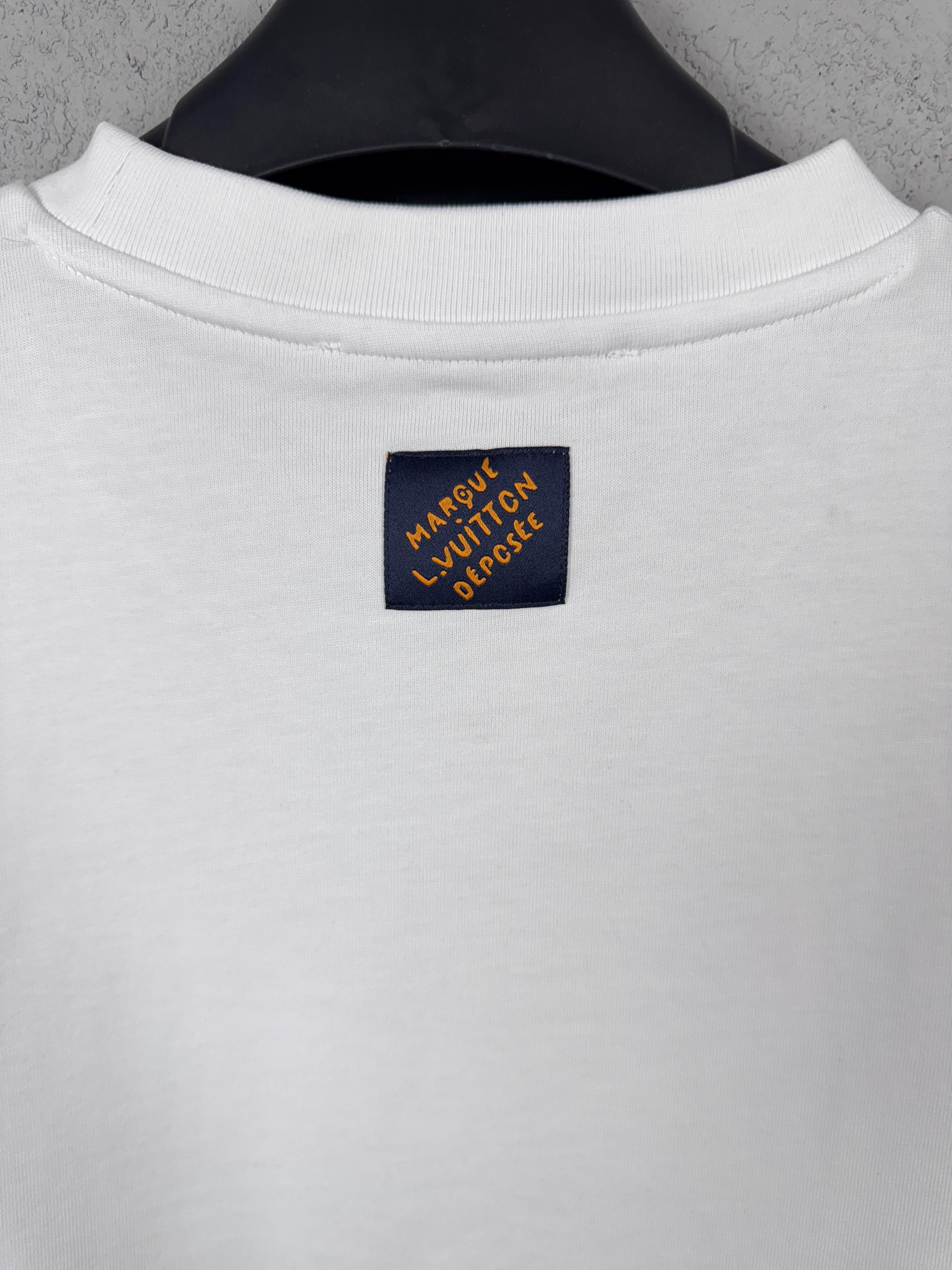 L New Season Luxury Top Quality Custom Blue Lettering Printed Design White T-Shirt