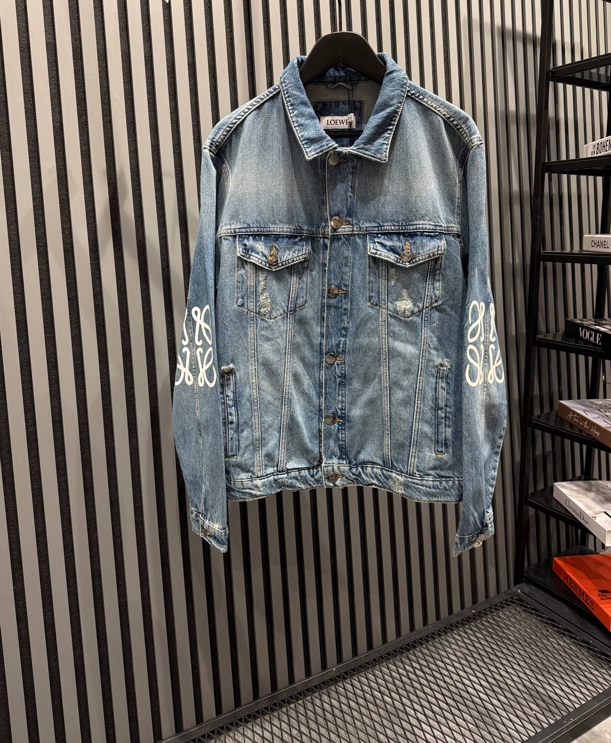 LW Luxury Logo Printed Denim Jacket