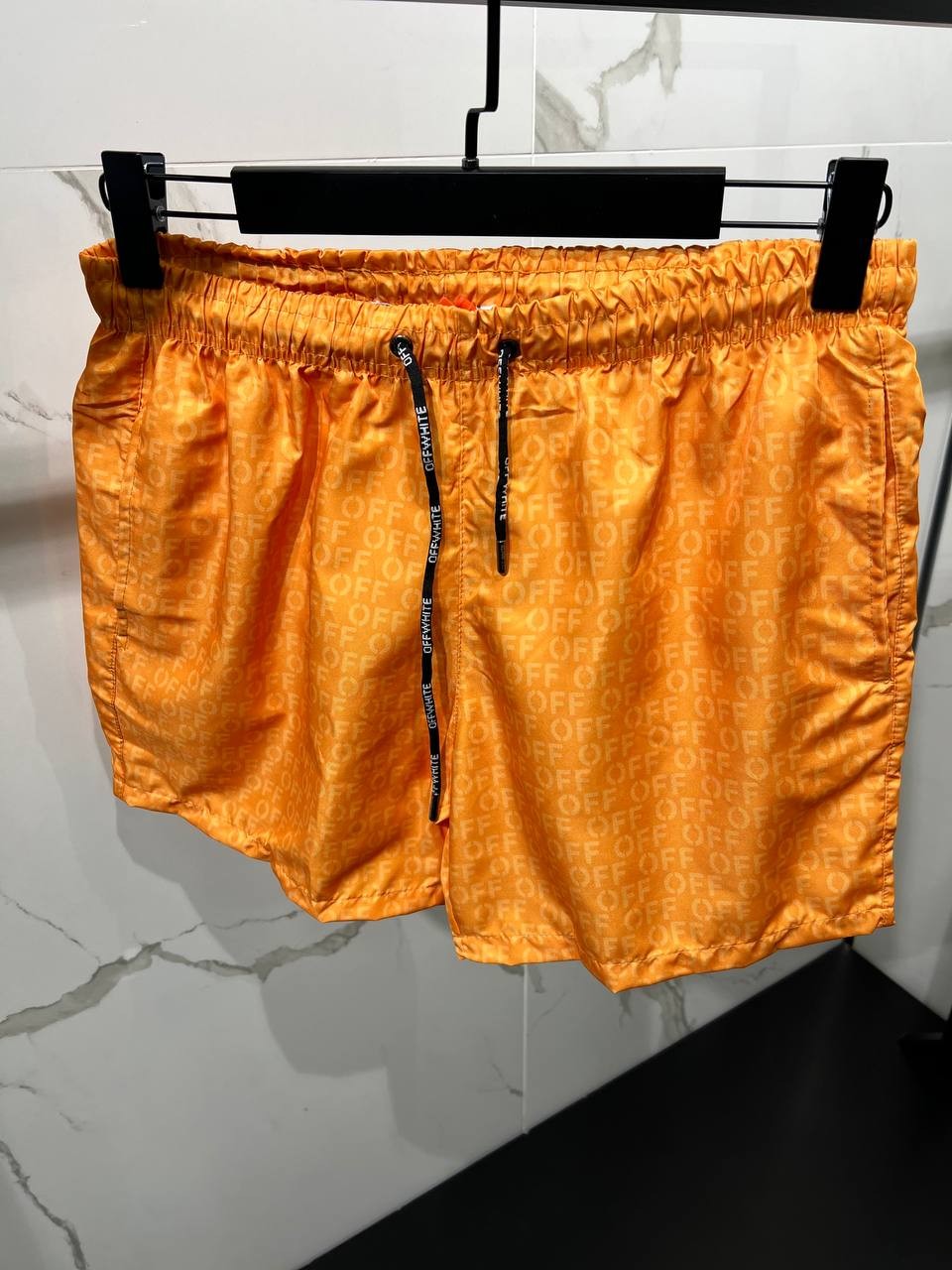 O-W Luxury Off Printed Swim Shorts - Orange