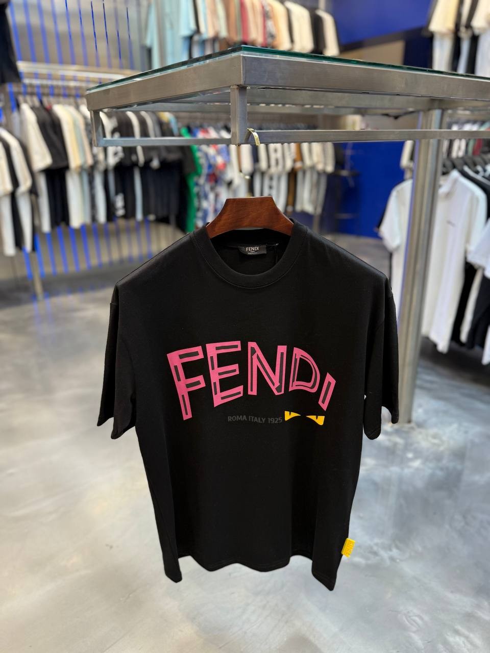 FF Luxury Logo Printed Black & White T-shirt - Black