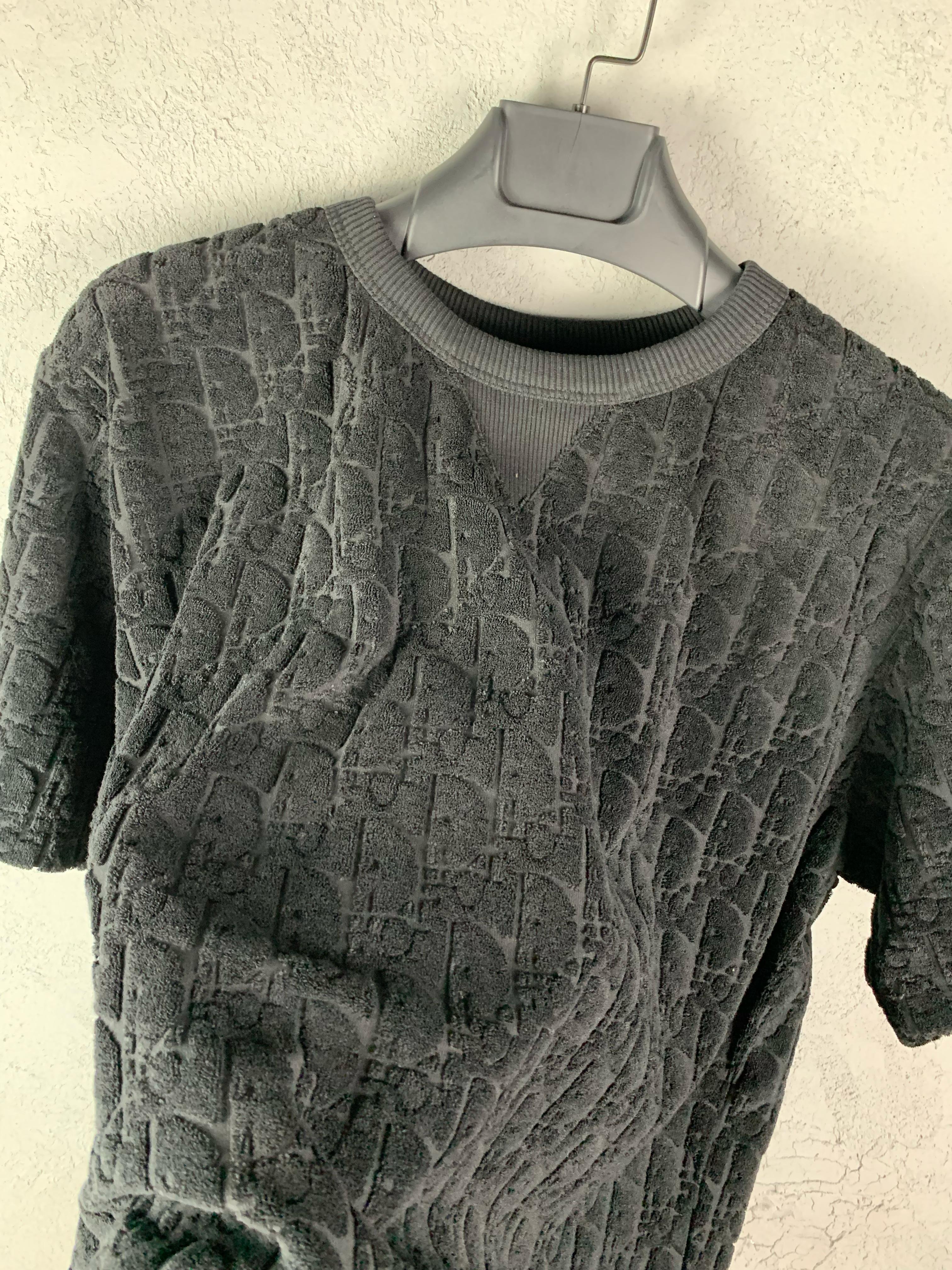 CD Luxury Custom Terry Cloth Black & White & Blue T-shirt