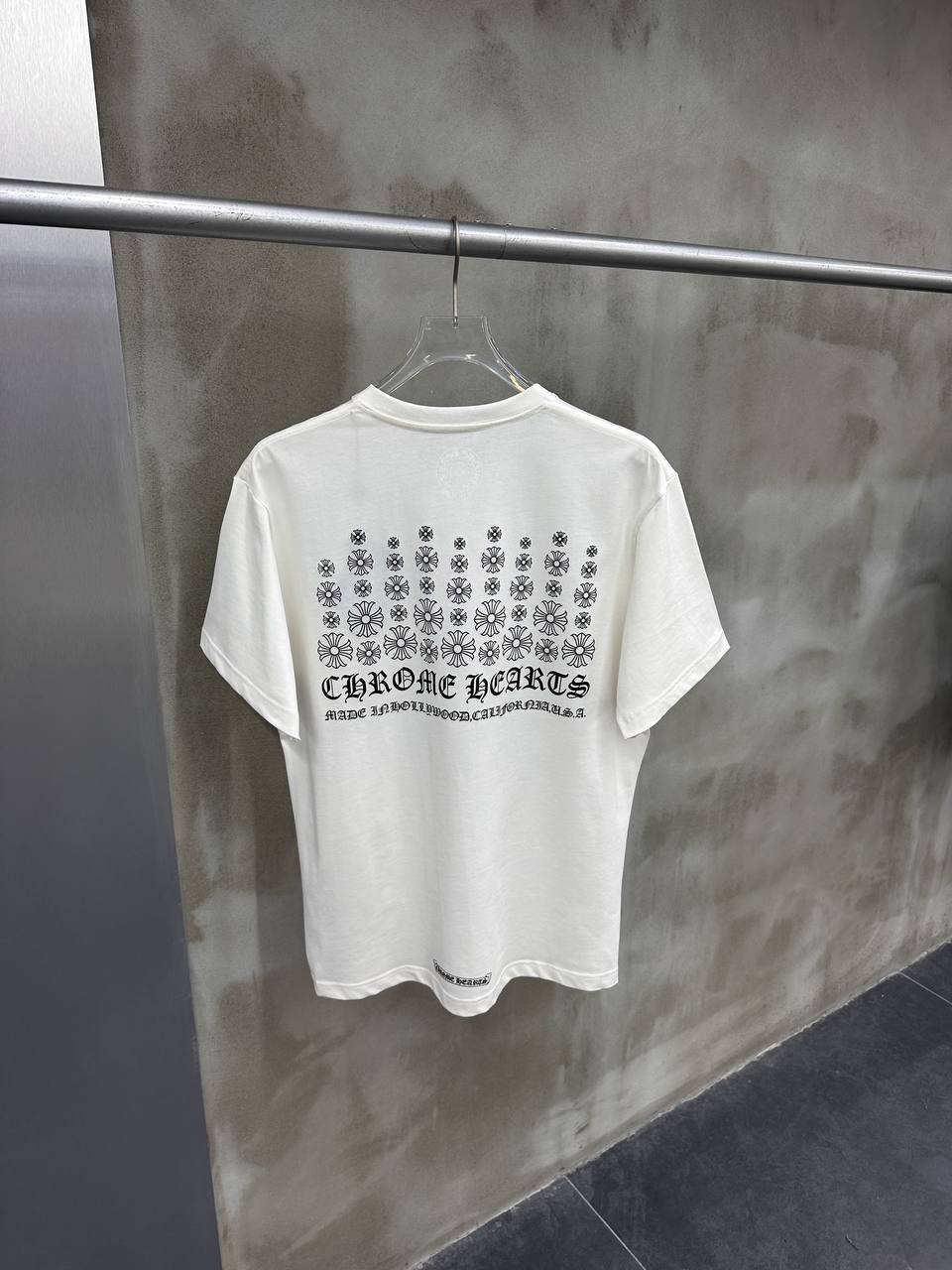 CH Luxury Pocket Detailed Printed Black & White T-shirt