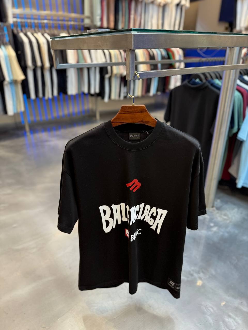 BB Luxury Logo Print Black & White & Blue T-shirt