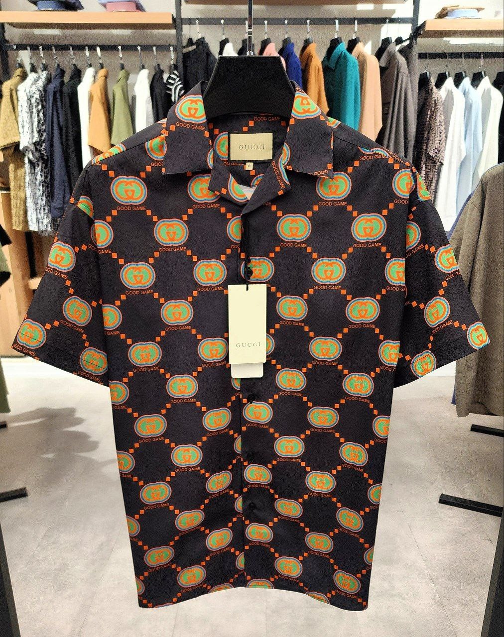 GG New Season Good Game  Logo Design Black Cotton Shirts