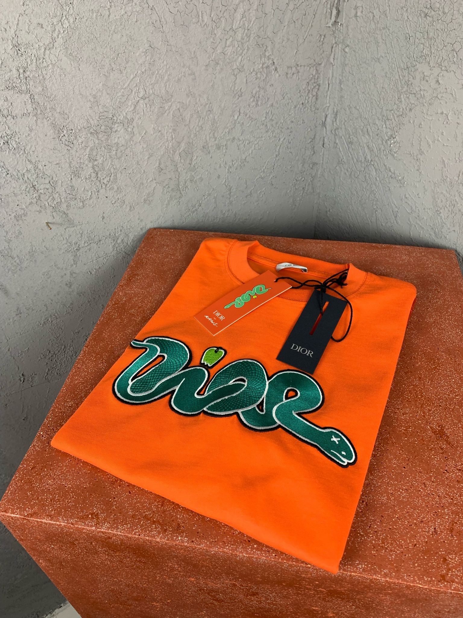 CD New Season Luxury Snake White&Orange T-Shirt