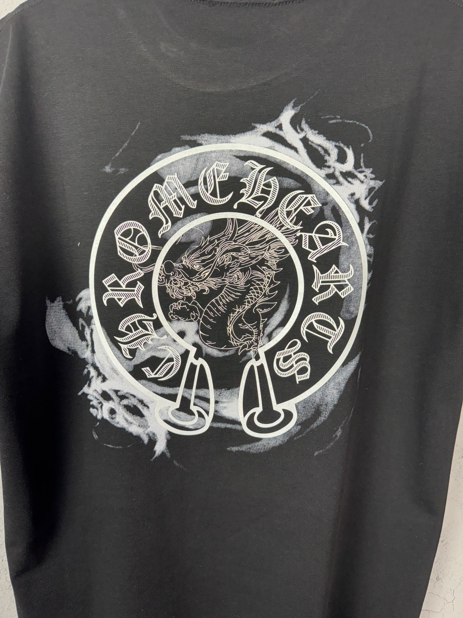 CH Luxury Logo Print Black & White & Navy & Orange T-shirt