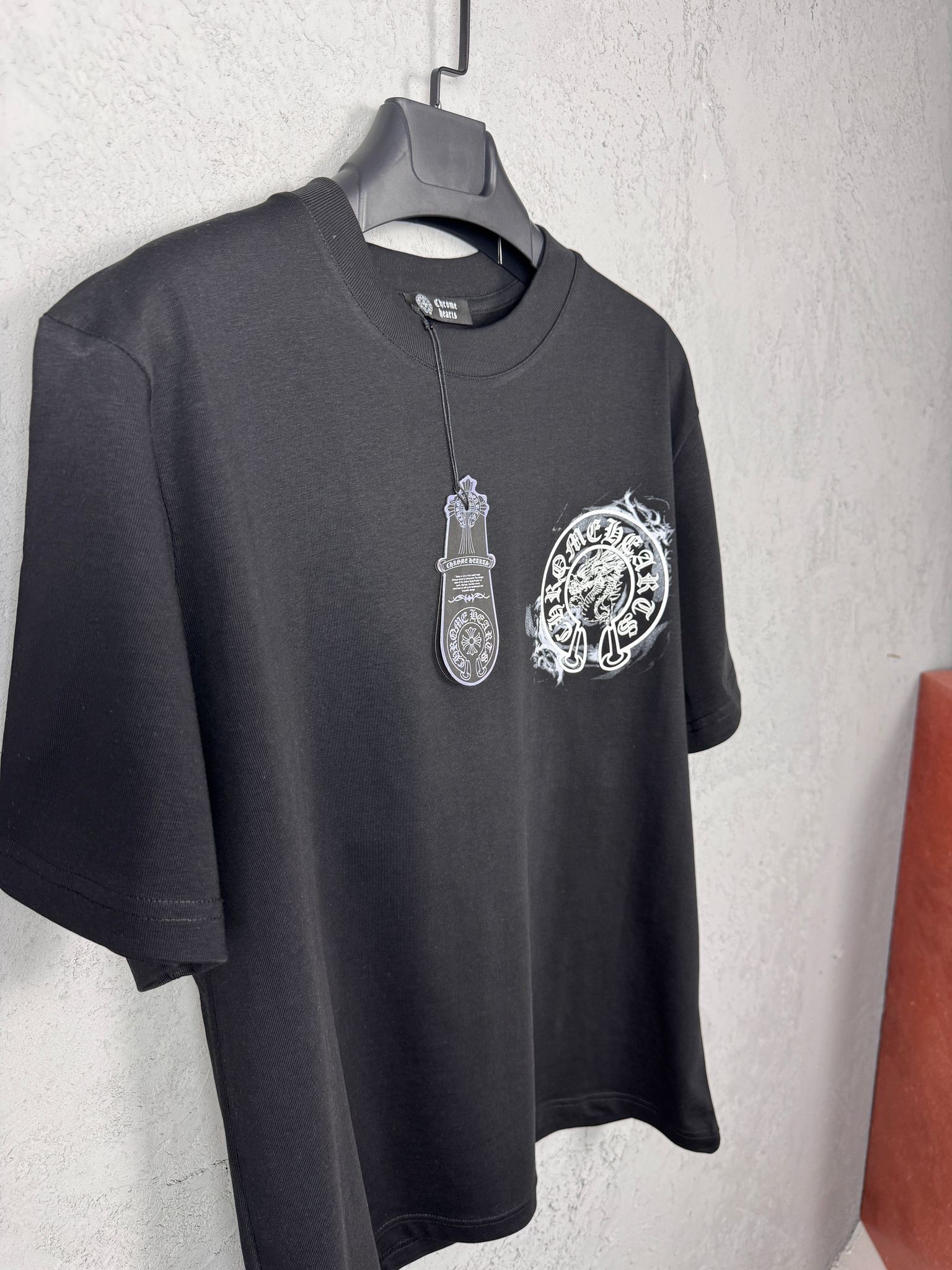 CH Luxury Logo Print Black & White & Navy & Orange T-shirt