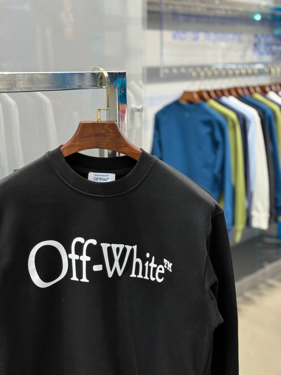 O-W Luxury Logo Print Sweatshirt