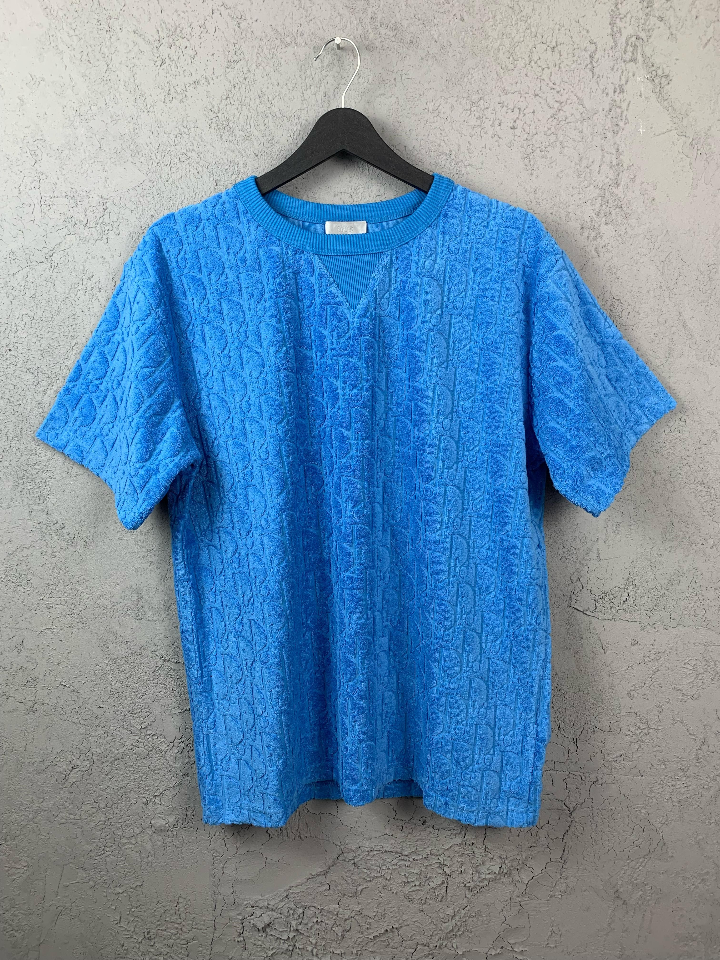 CD Luxury Custom Terry Cloth Black & White & Blue T-shirt