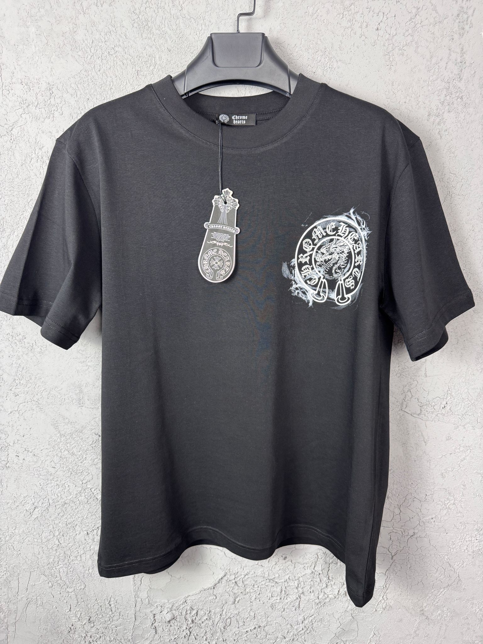 CH Luxury Logo Print Black & White & Navy & Orange T-shirt