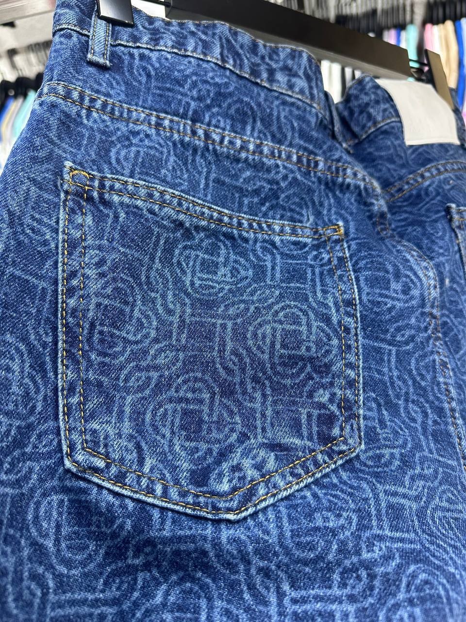 CB Luxury Logo Print Baggy Jeans