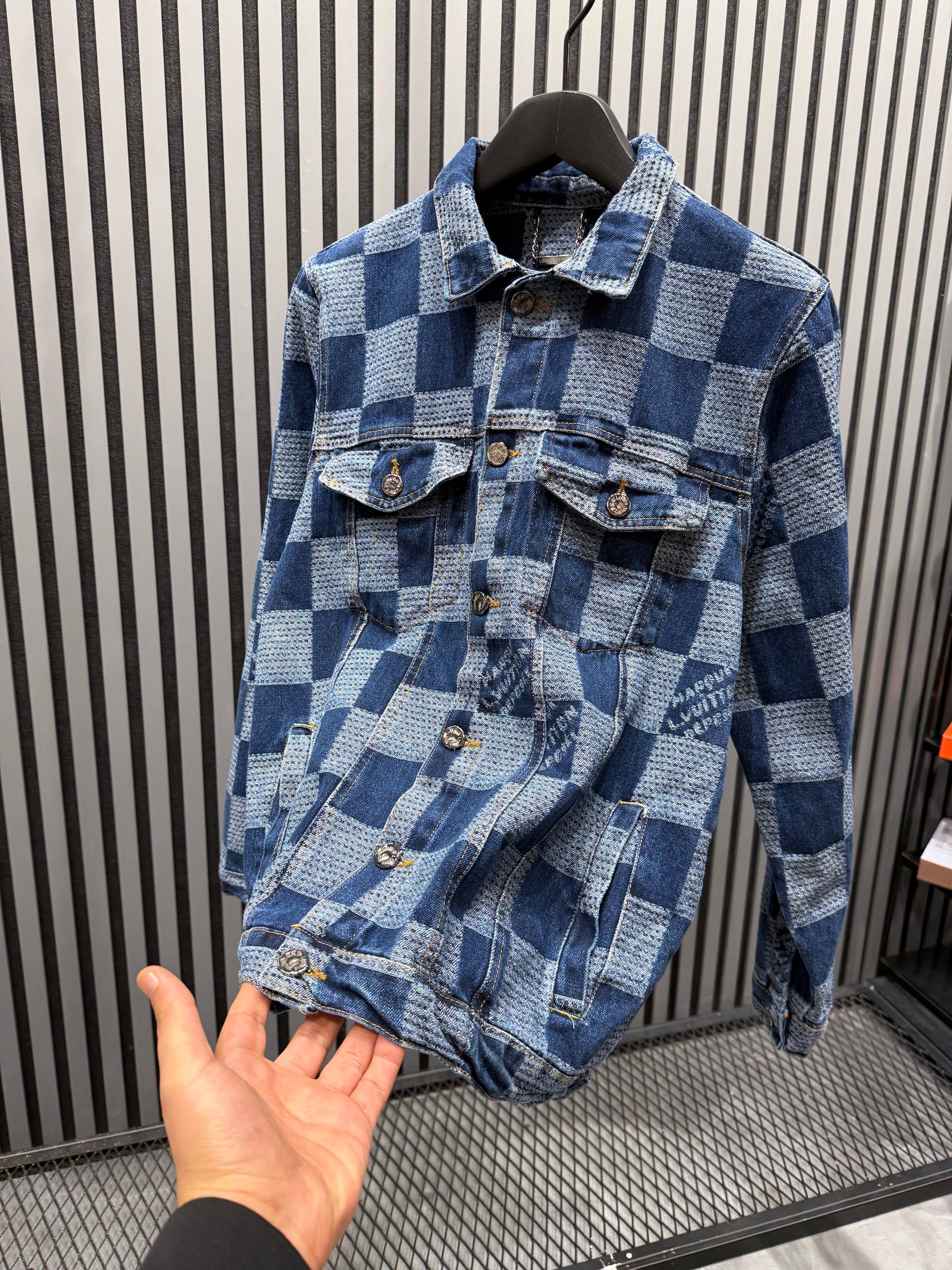 L Luxury Classic Square Denim Jacket