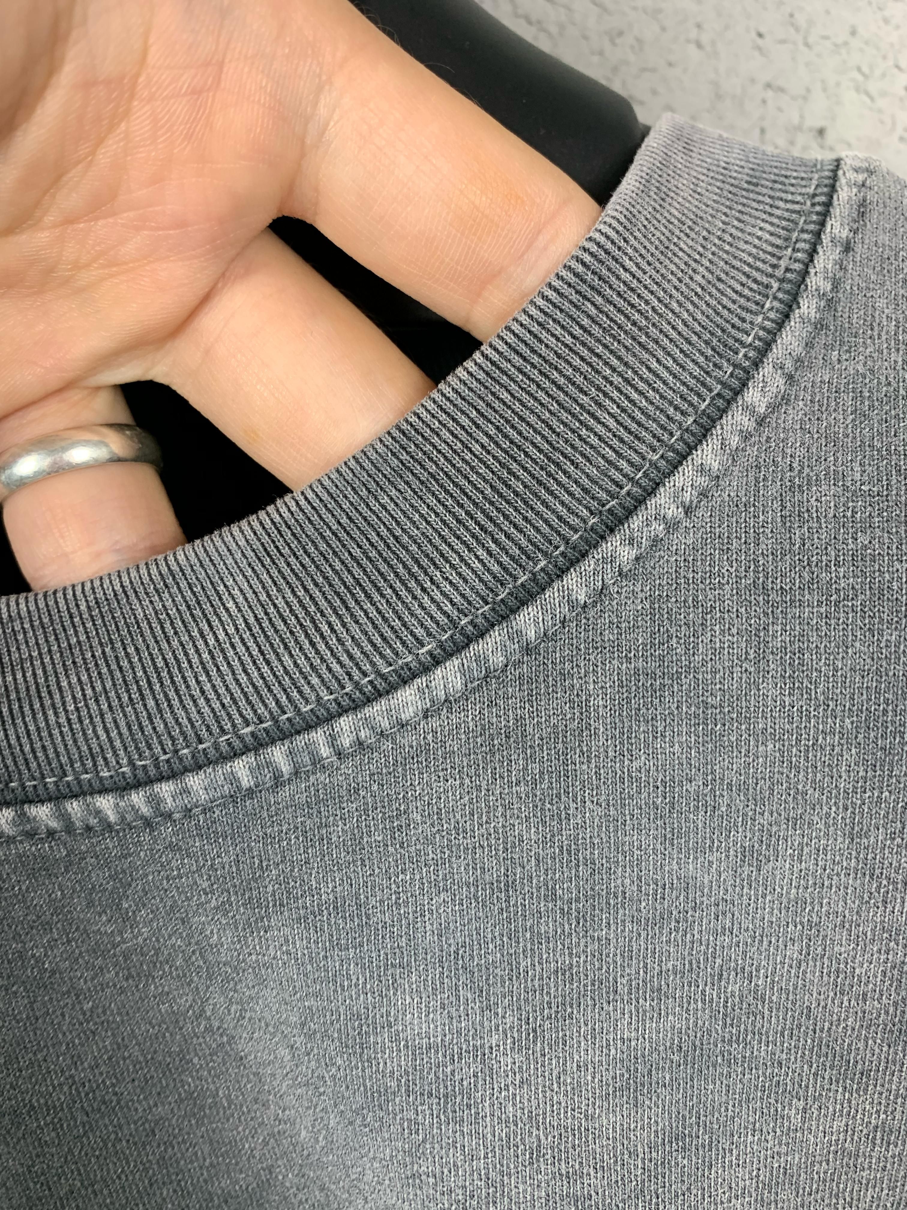 BB New Season Luxury Special Wash Fabric Grey Classic BB Logo Detail T-shirt