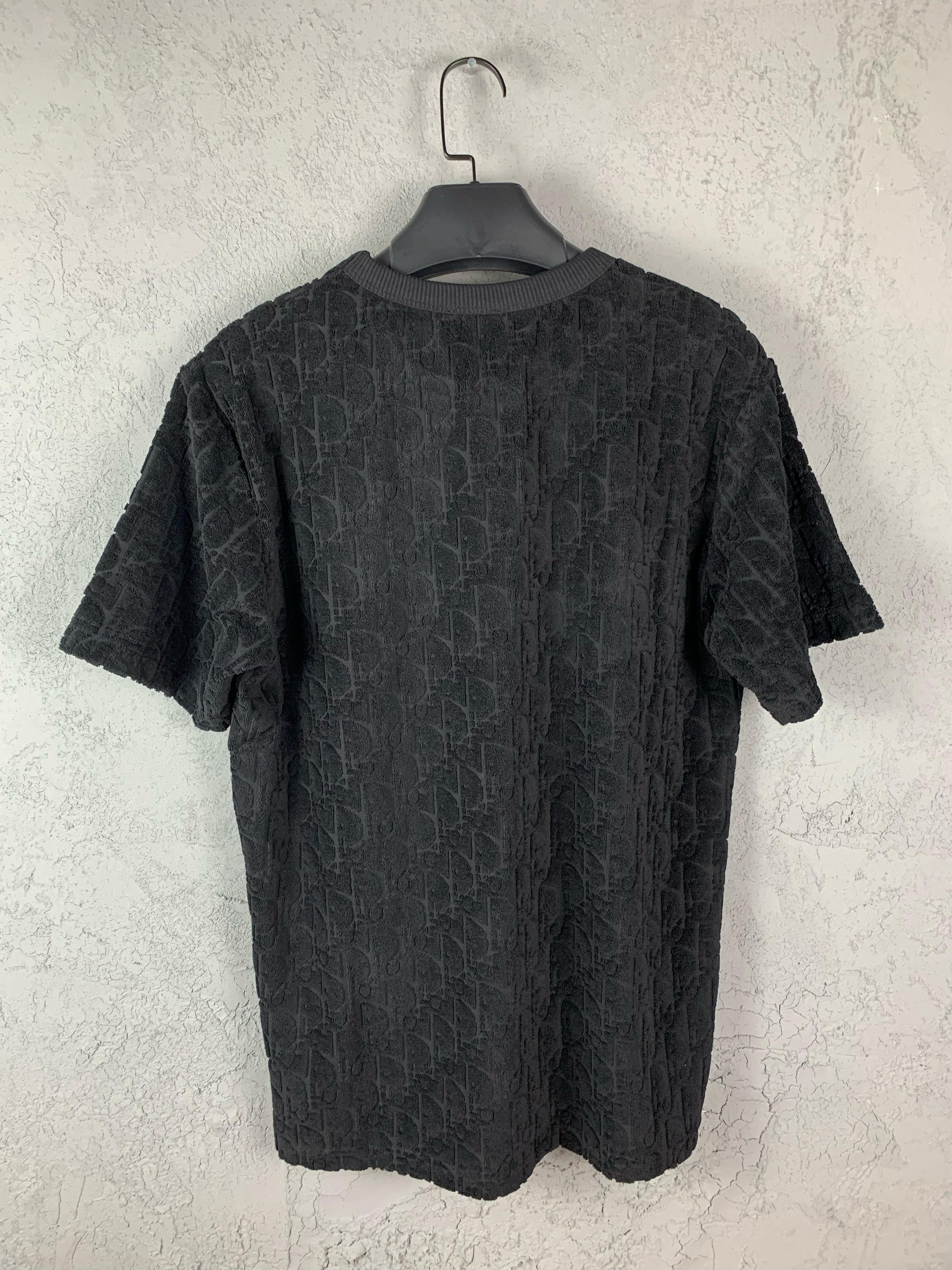 CD Luxury Custom Terry Cloth Black & White & Blue T-shirt