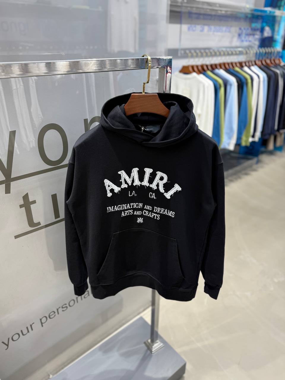 A Luxury Embossed Logo Hoodie - Black