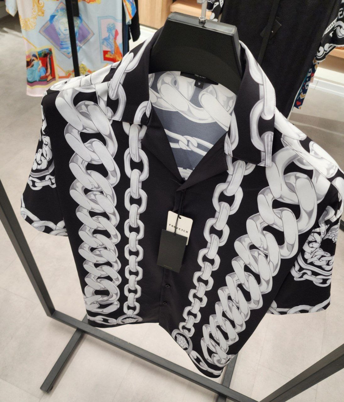 V New Season Special Designed Silk Black Shirt