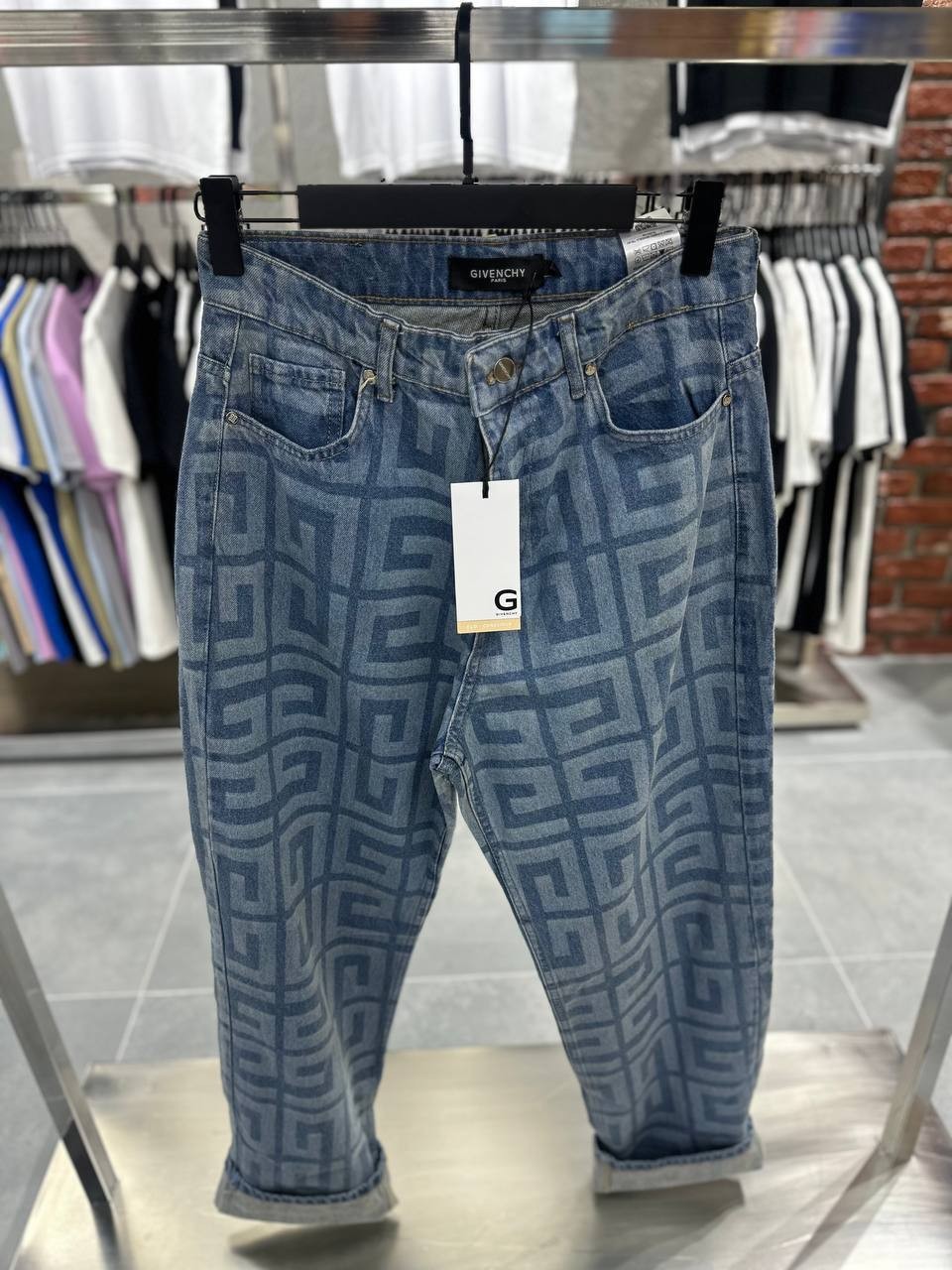 GY Luxury Logo Print Baggy Jeans