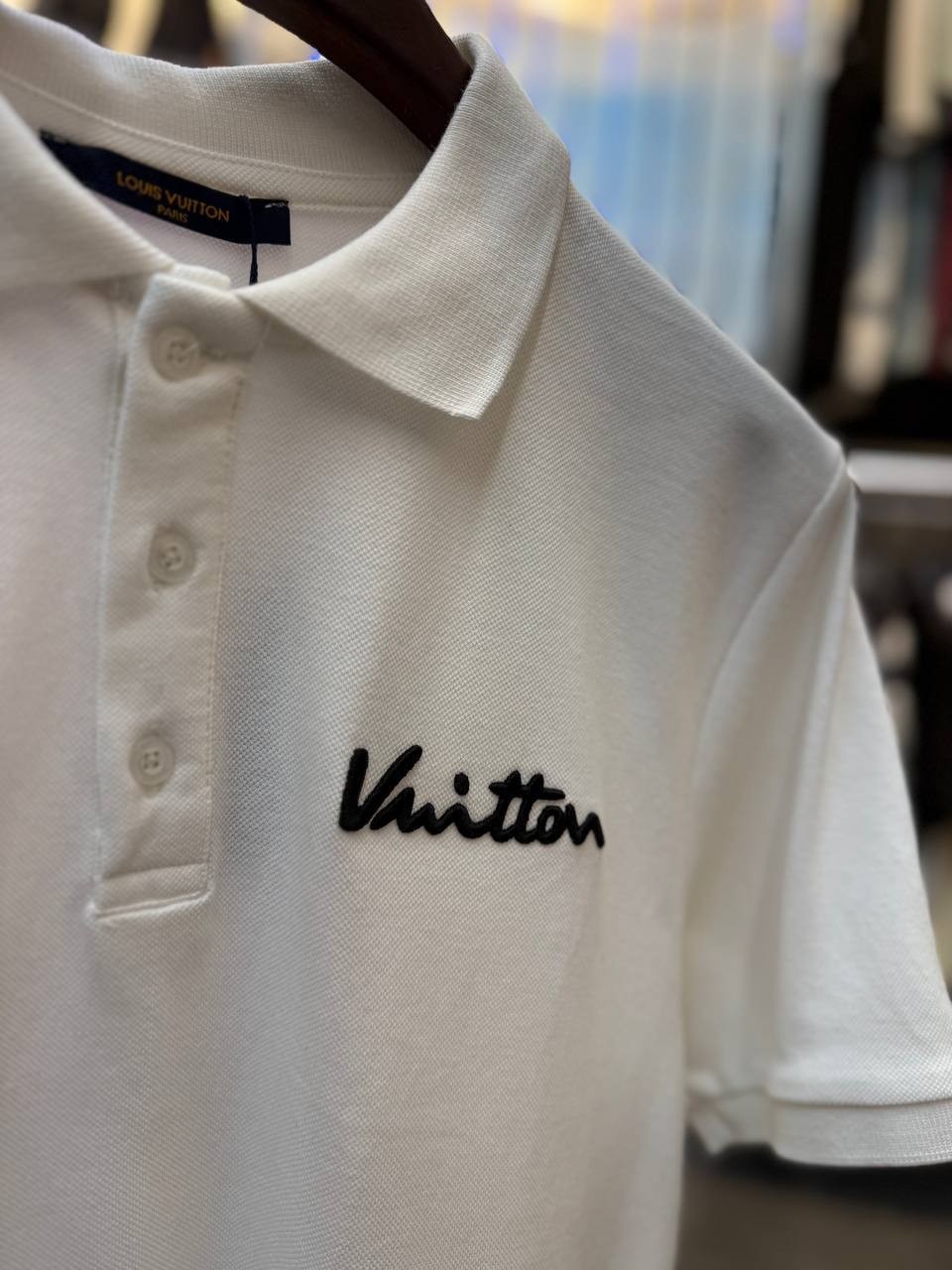 L Luxury Embroidery Detailed Polo T-shirt - White