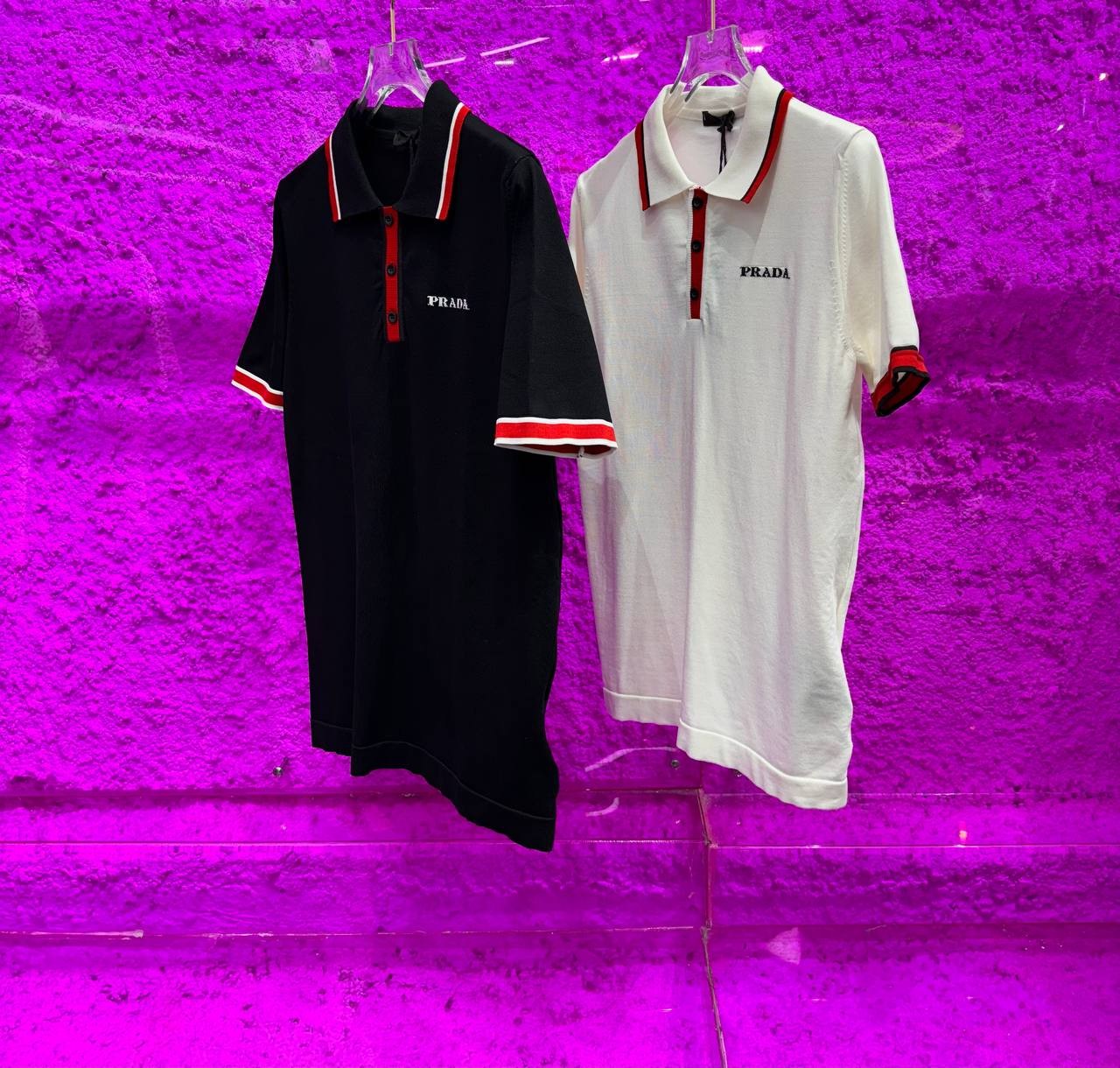 PR New Season Luxury Knitwear Red Striped Polo T-shirt