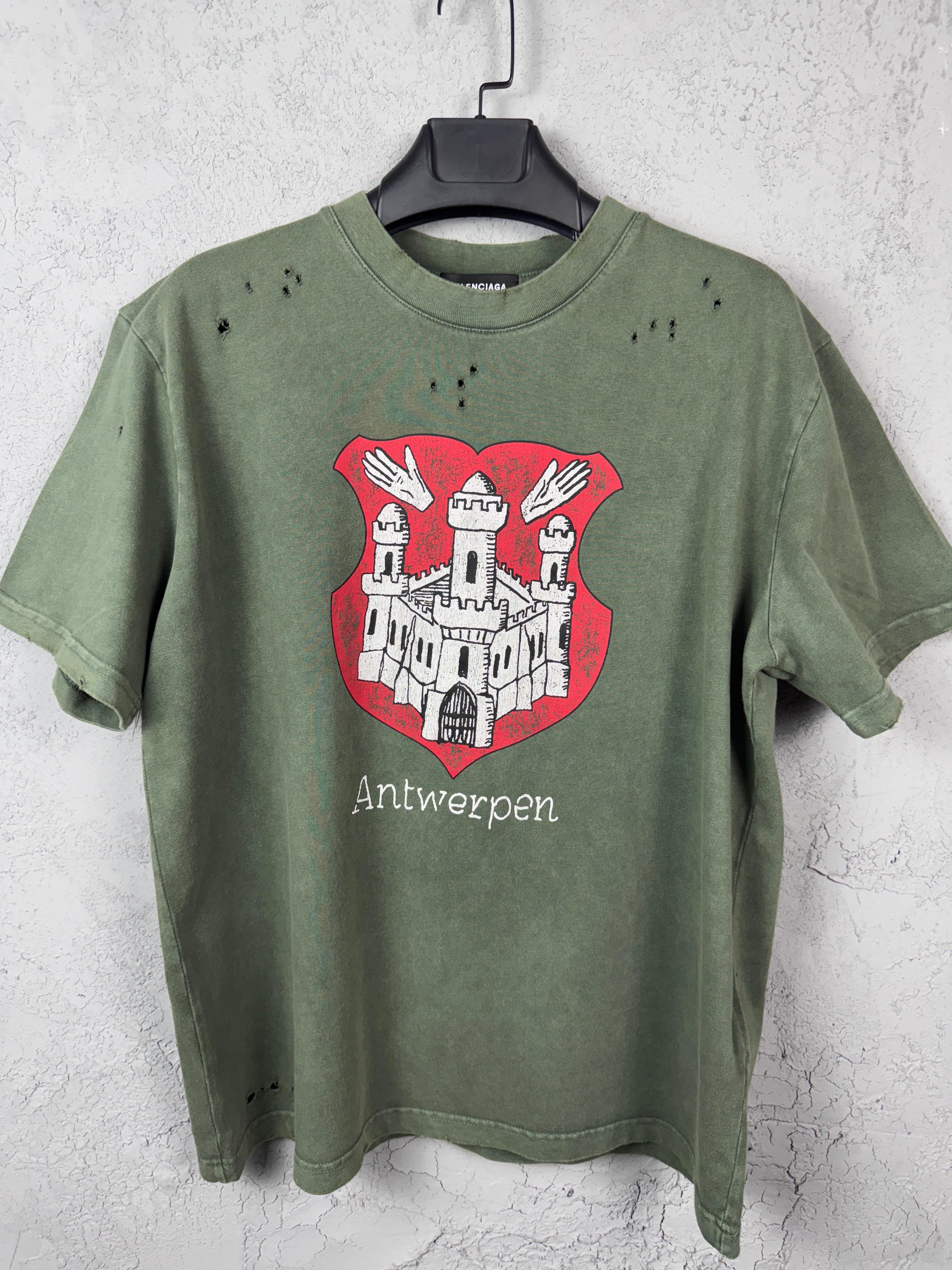 BB Luxury Special Design Grey & Blue & Green T-shirt - Green