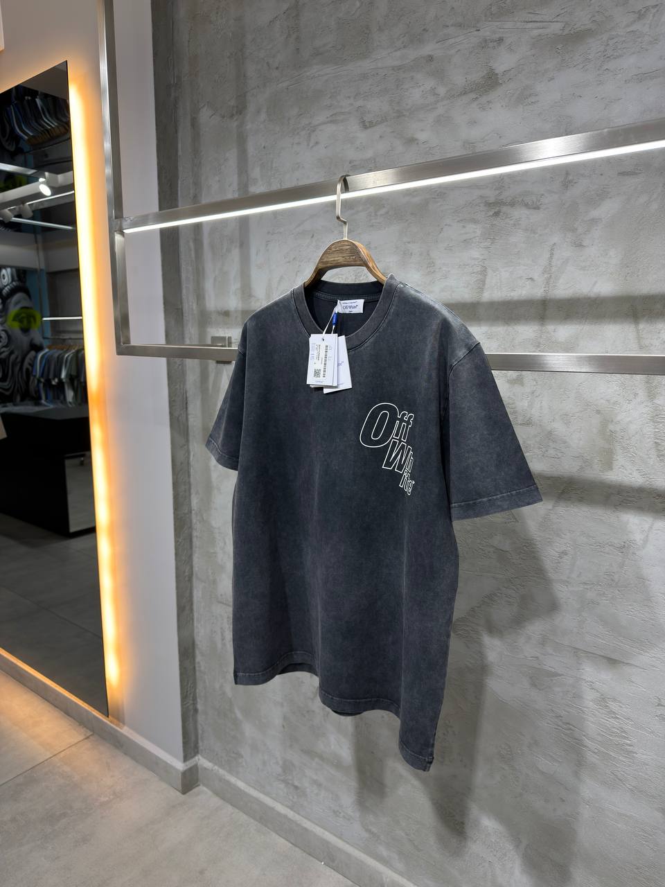 O-W Luxury Logo Printed T-shirt - Dark Gray