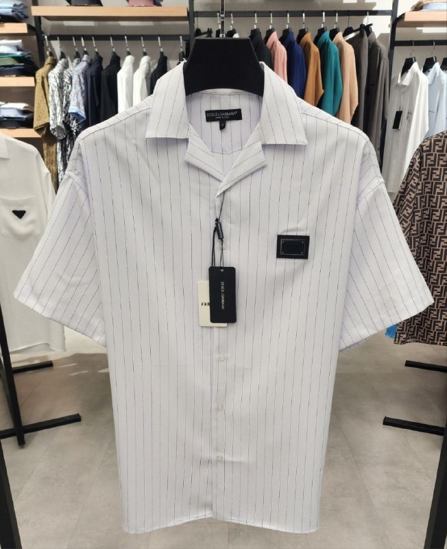 DG New Season Striped Design Cotton Shirt - White