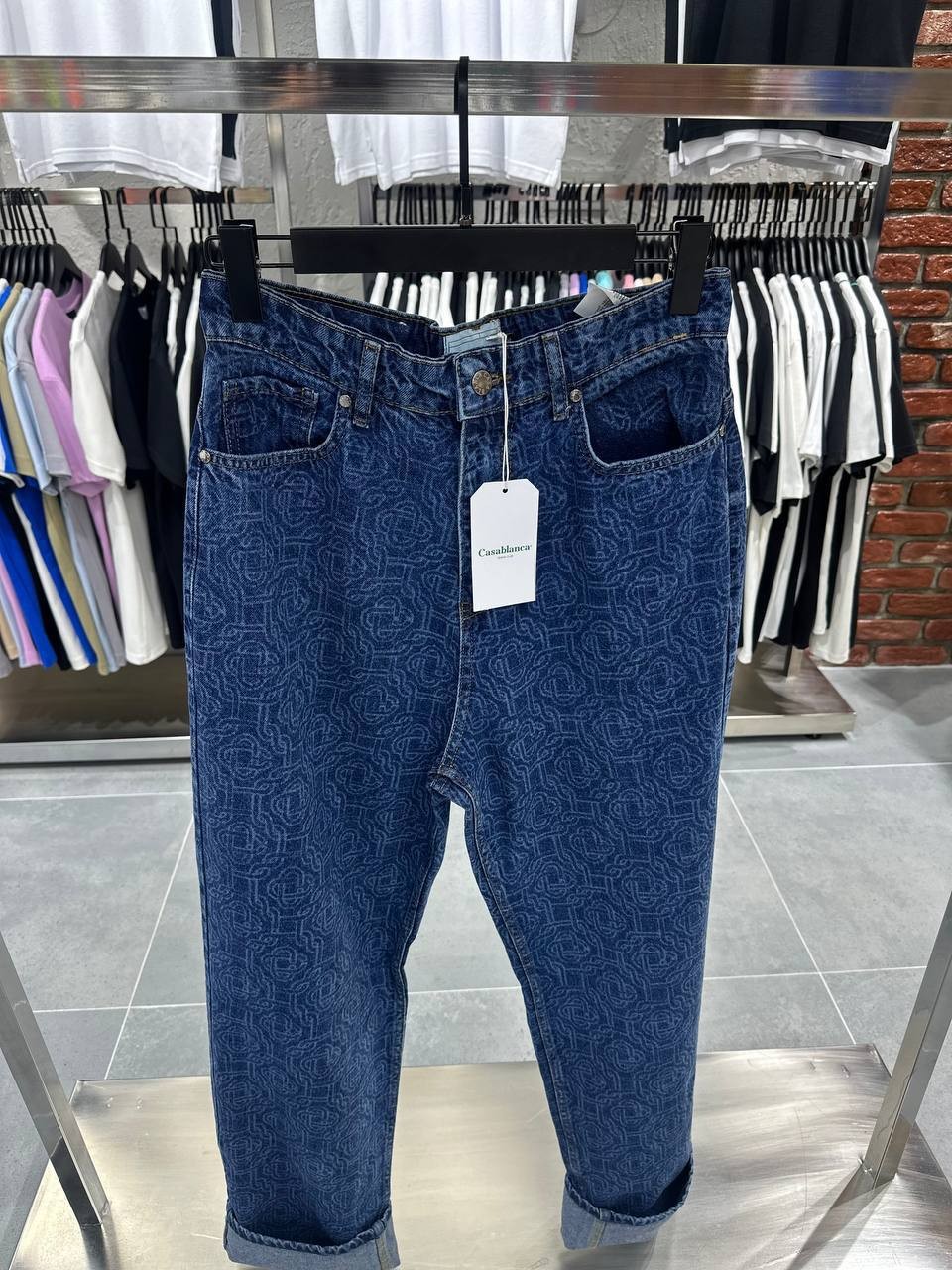 CB Luxury Logo Print Baggy Jeans