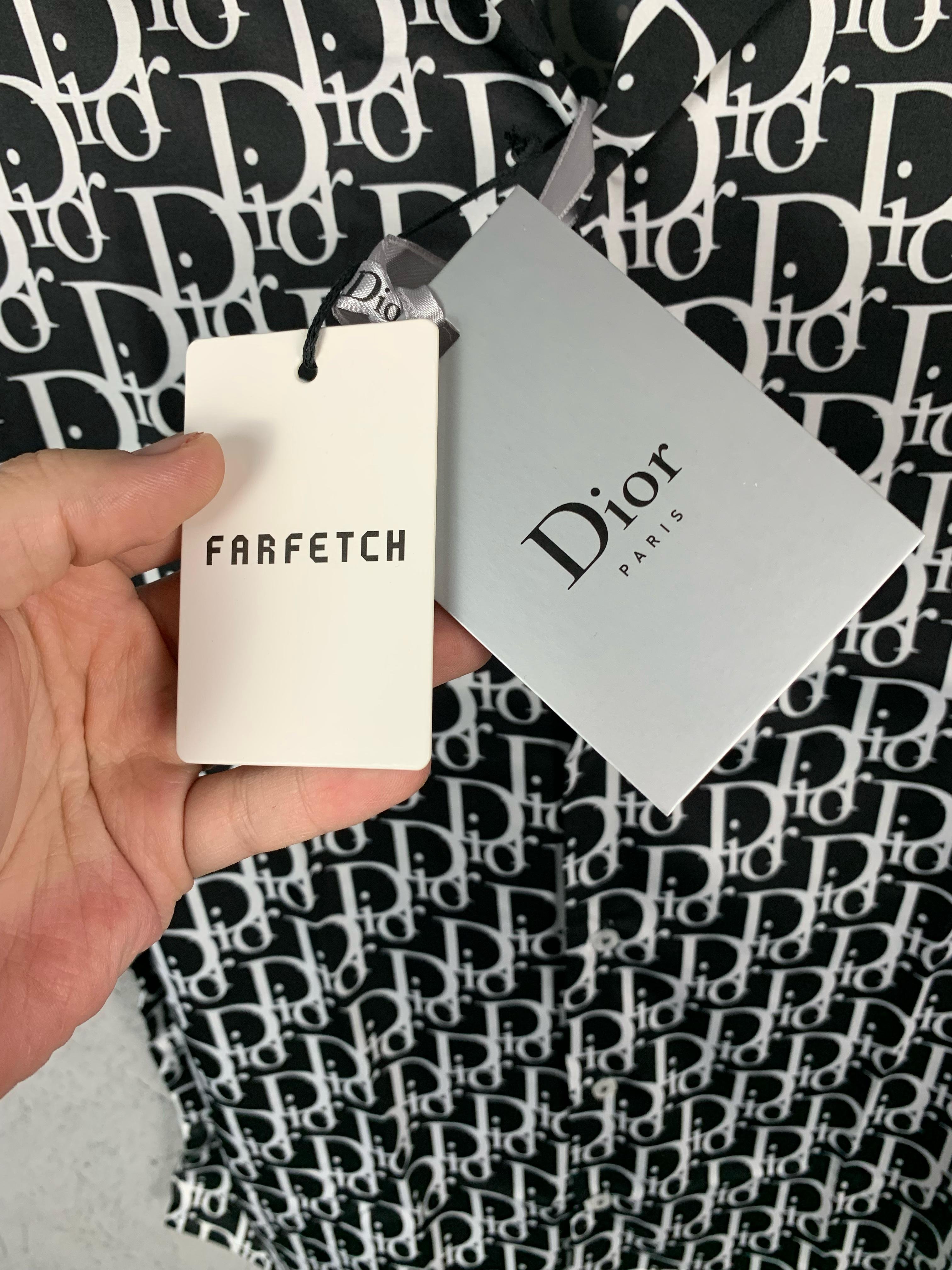 CD New Season Luxury Classic Printed Print Black Silk Shirt