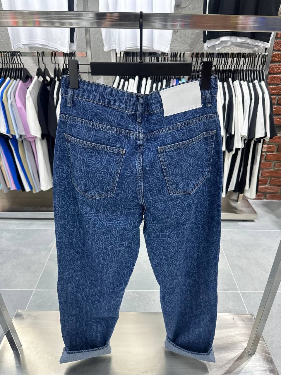 CB Luxury Logo Print Baggy Jeans