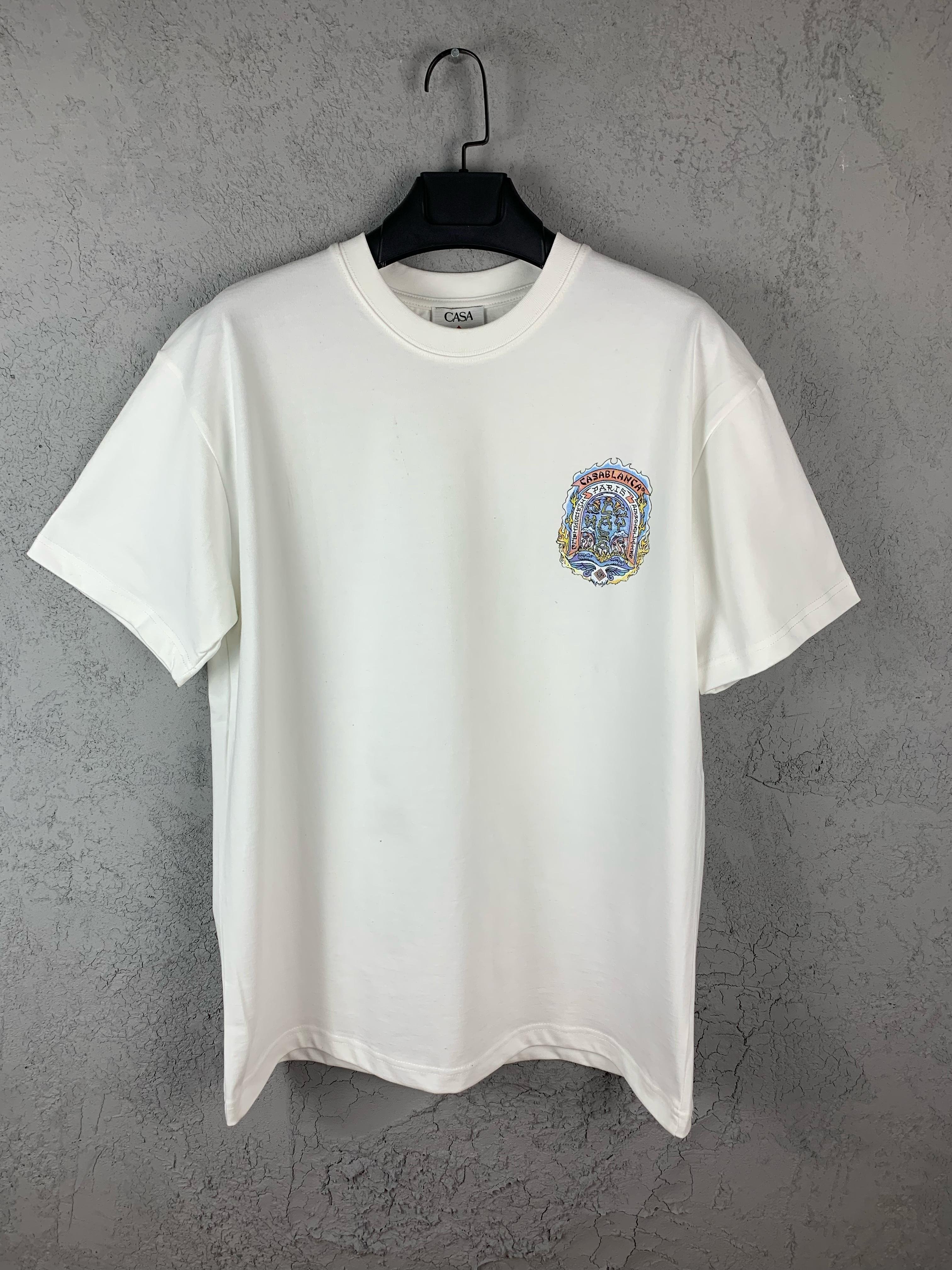 CB Luxury Printed Black & White & Blue T-shirt - White