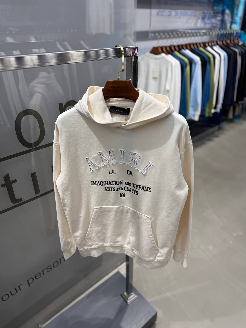 A Luxury Embossed Logo Hoodie - White