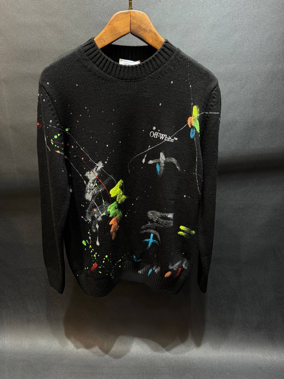 O-W Premium Dyed Design Knitwear - Black