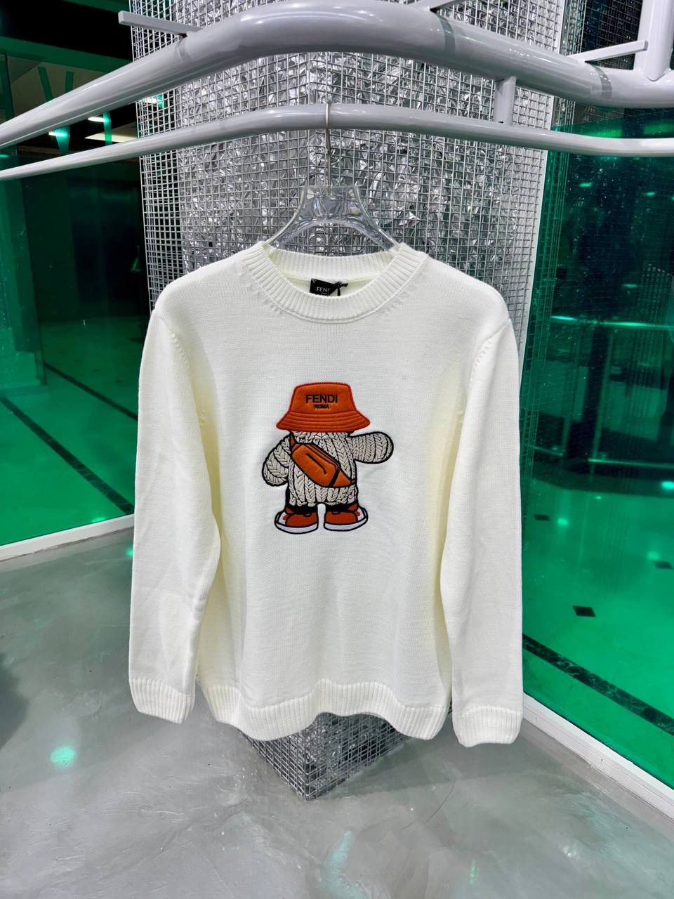 FF Luxury Embroidered Knitwear - White