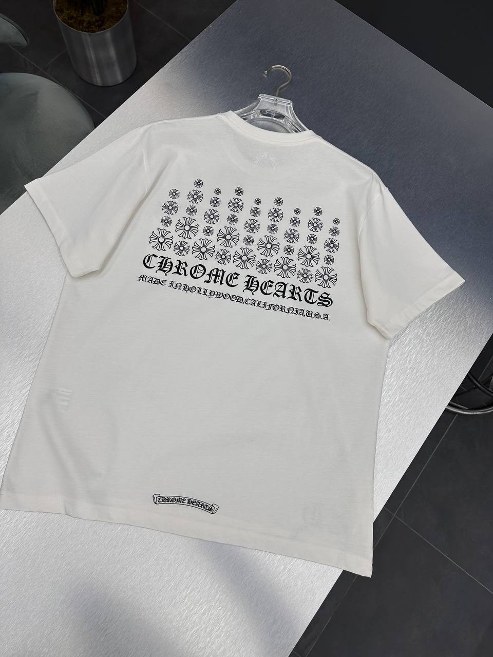 CH Luxury Pocket Detailed Printed Black & White T-shirt