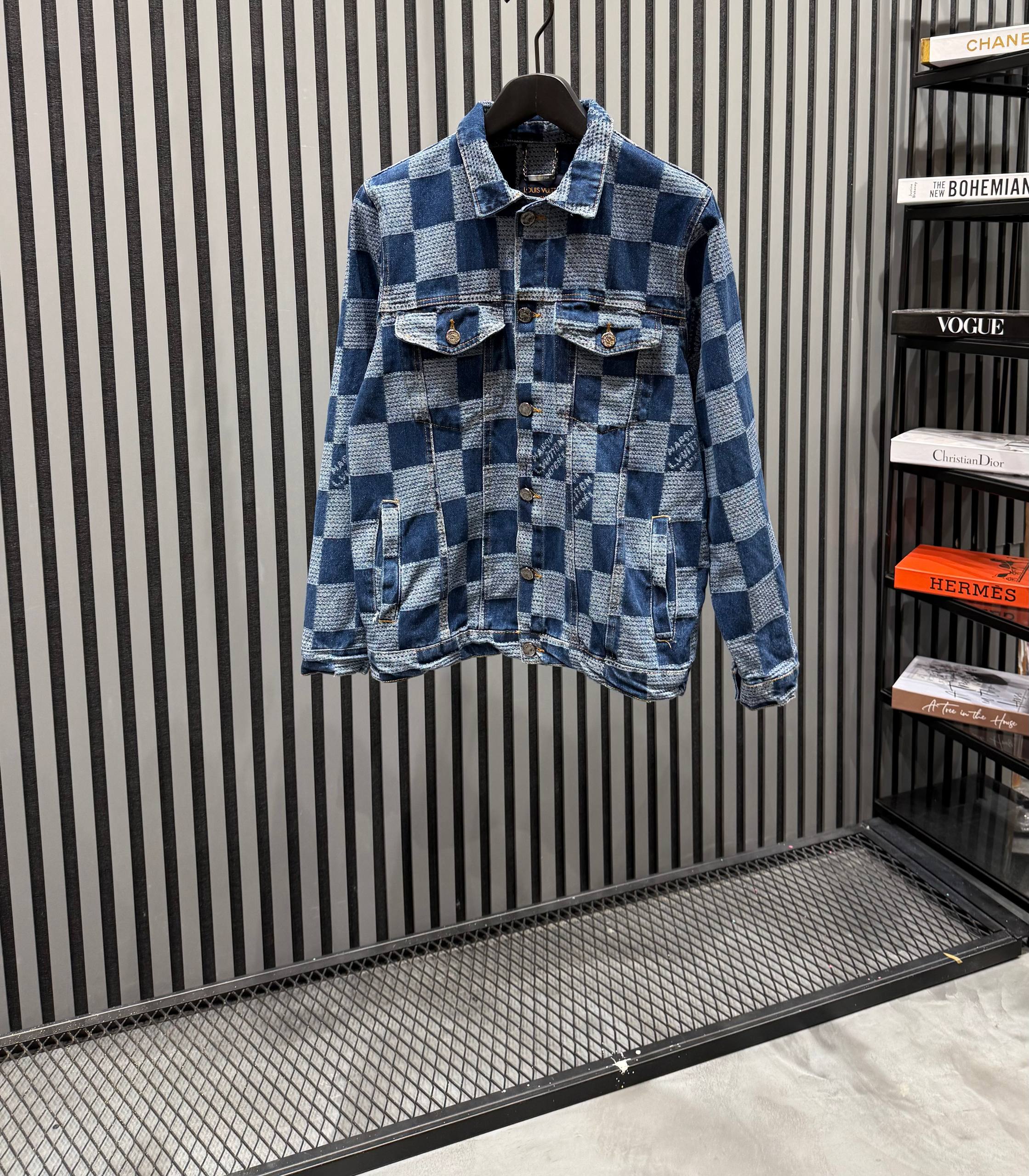 L Luxury Classic Square Denim Jacket