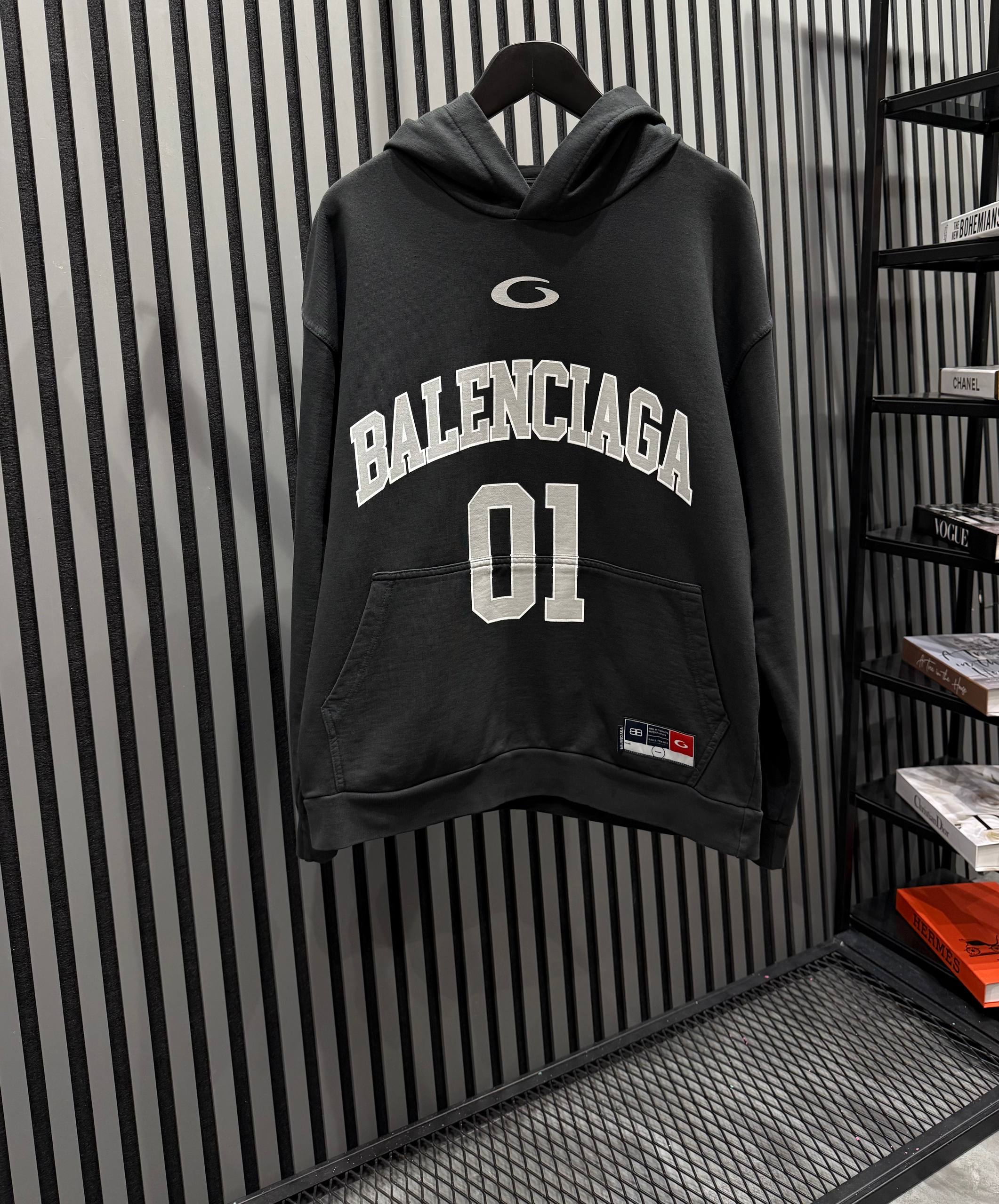 BB Luxury Logo Print Green/Dark Gray Hoodie - Dark Gray
