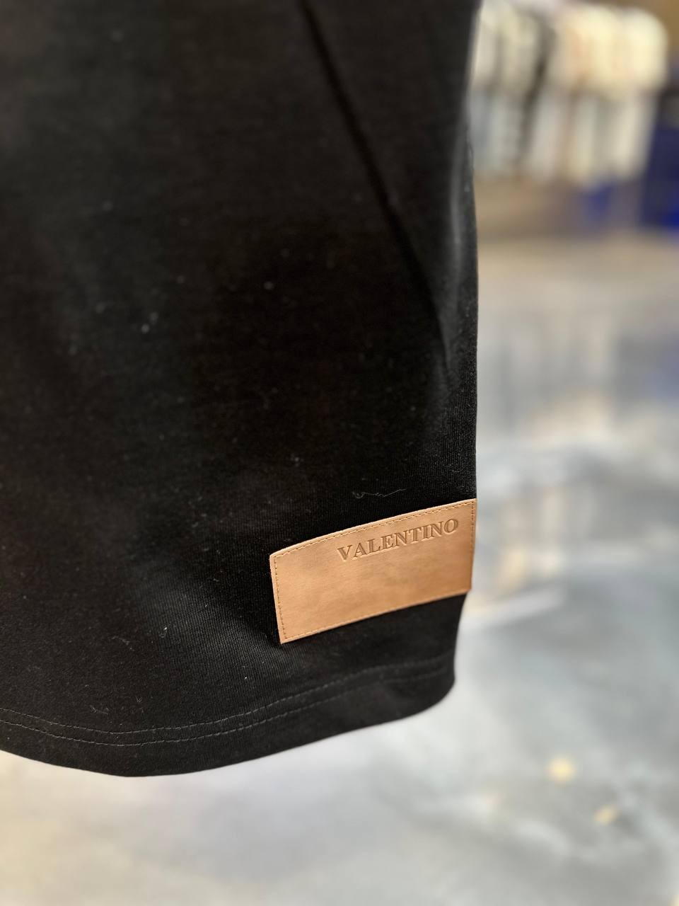 VL Luxury Logo and Text Printed Black & White T-shirt