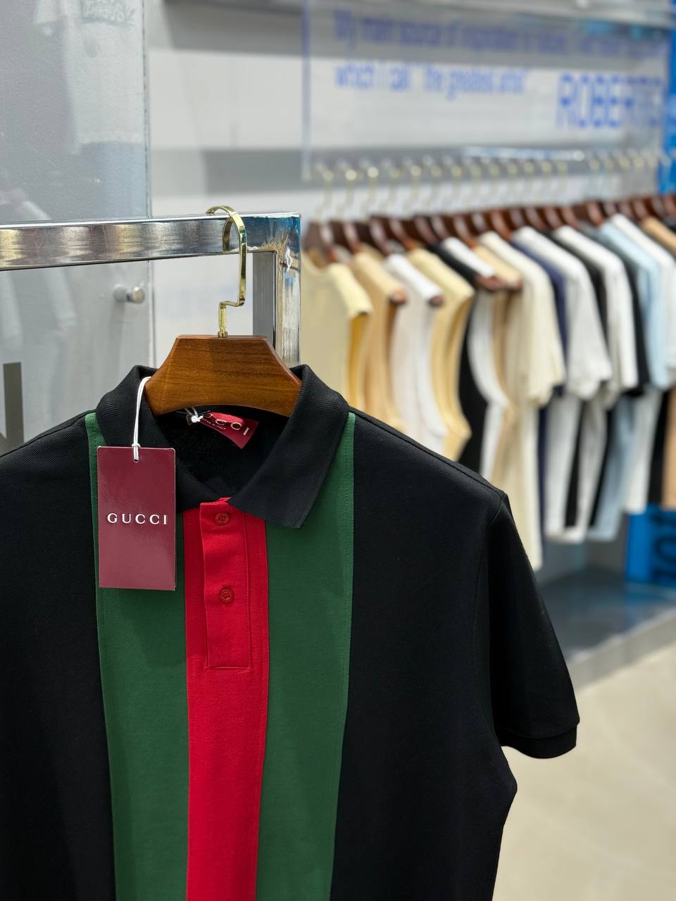 GG Luxury Striped Black/White Polo T-shirt