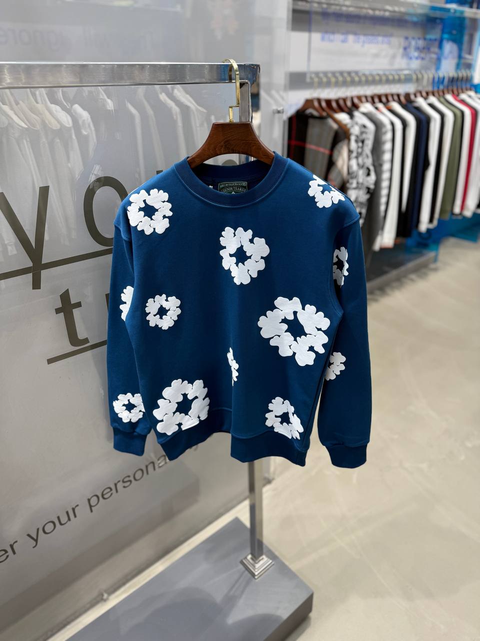 DT Luxury Classic Print Sweatshirt - Dark Blue