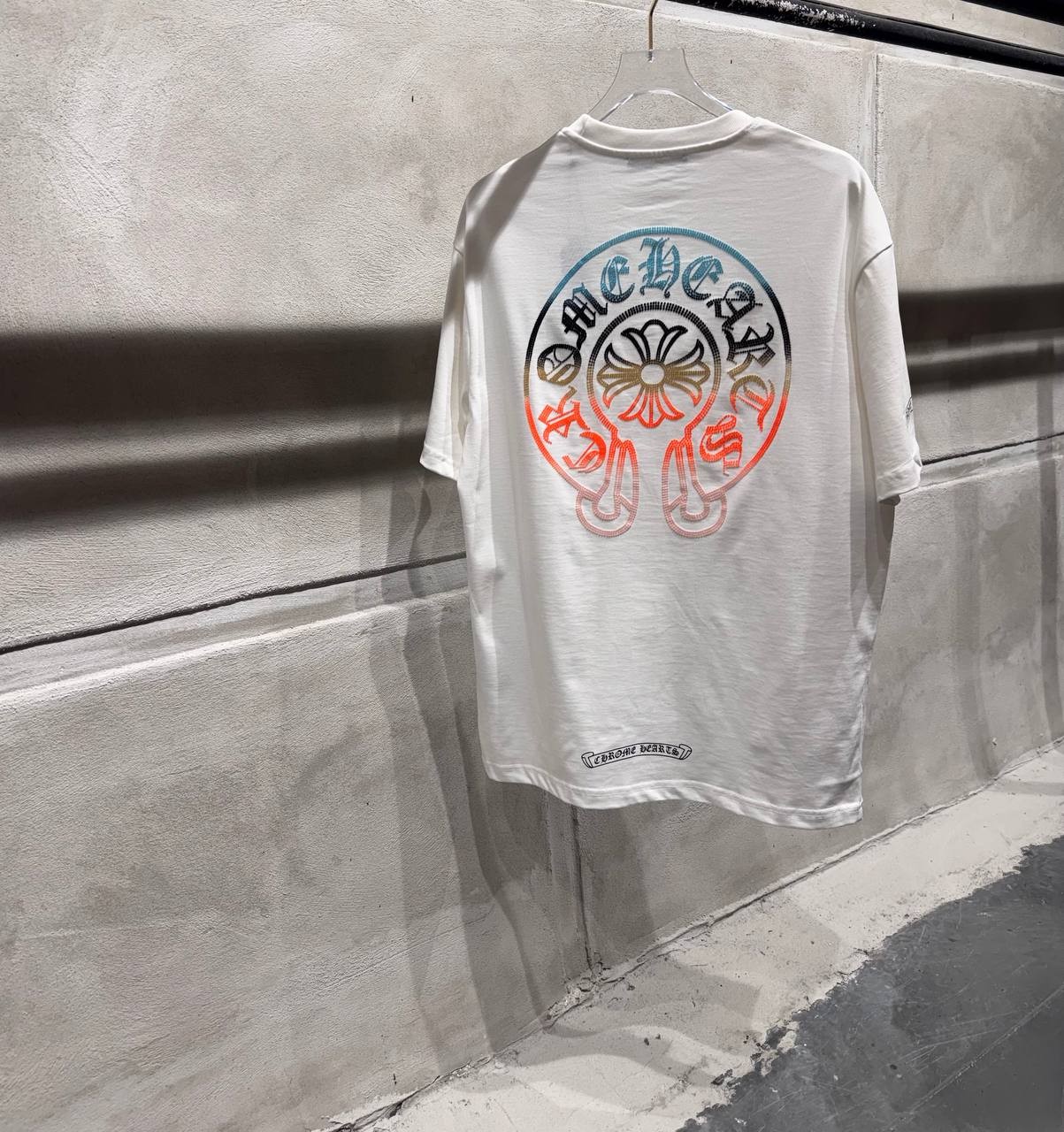 CH Luxury Colorful Printed Black & White T-shirt - White