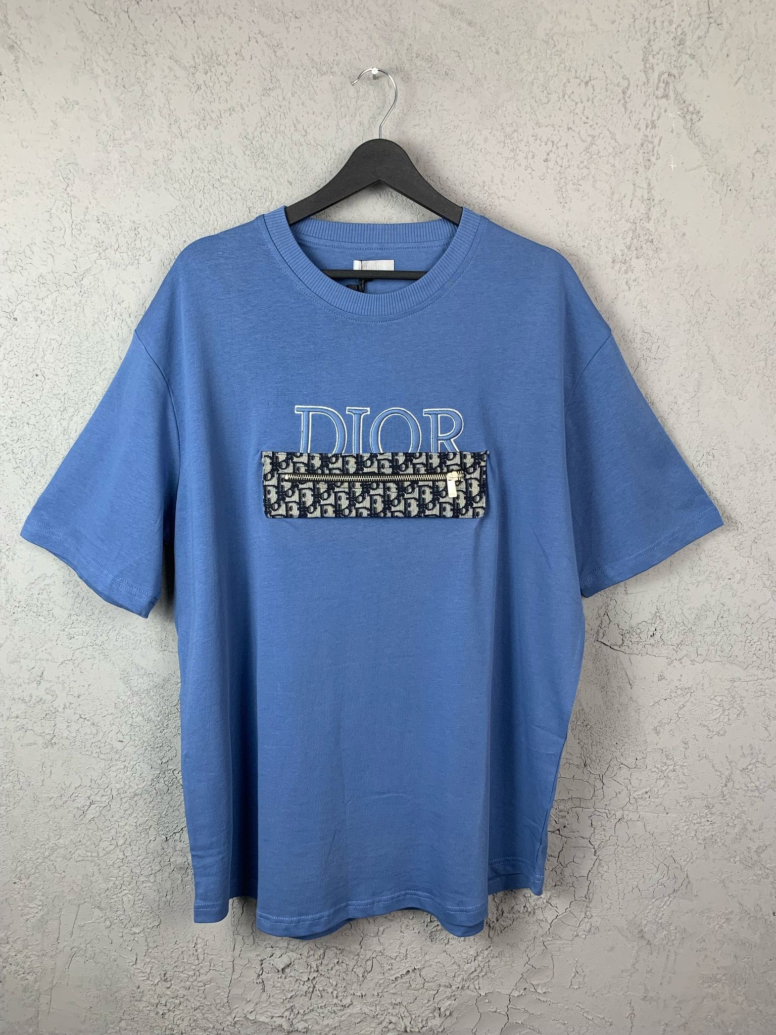 CD Luxury Blue T-shirt with Pocket Detail