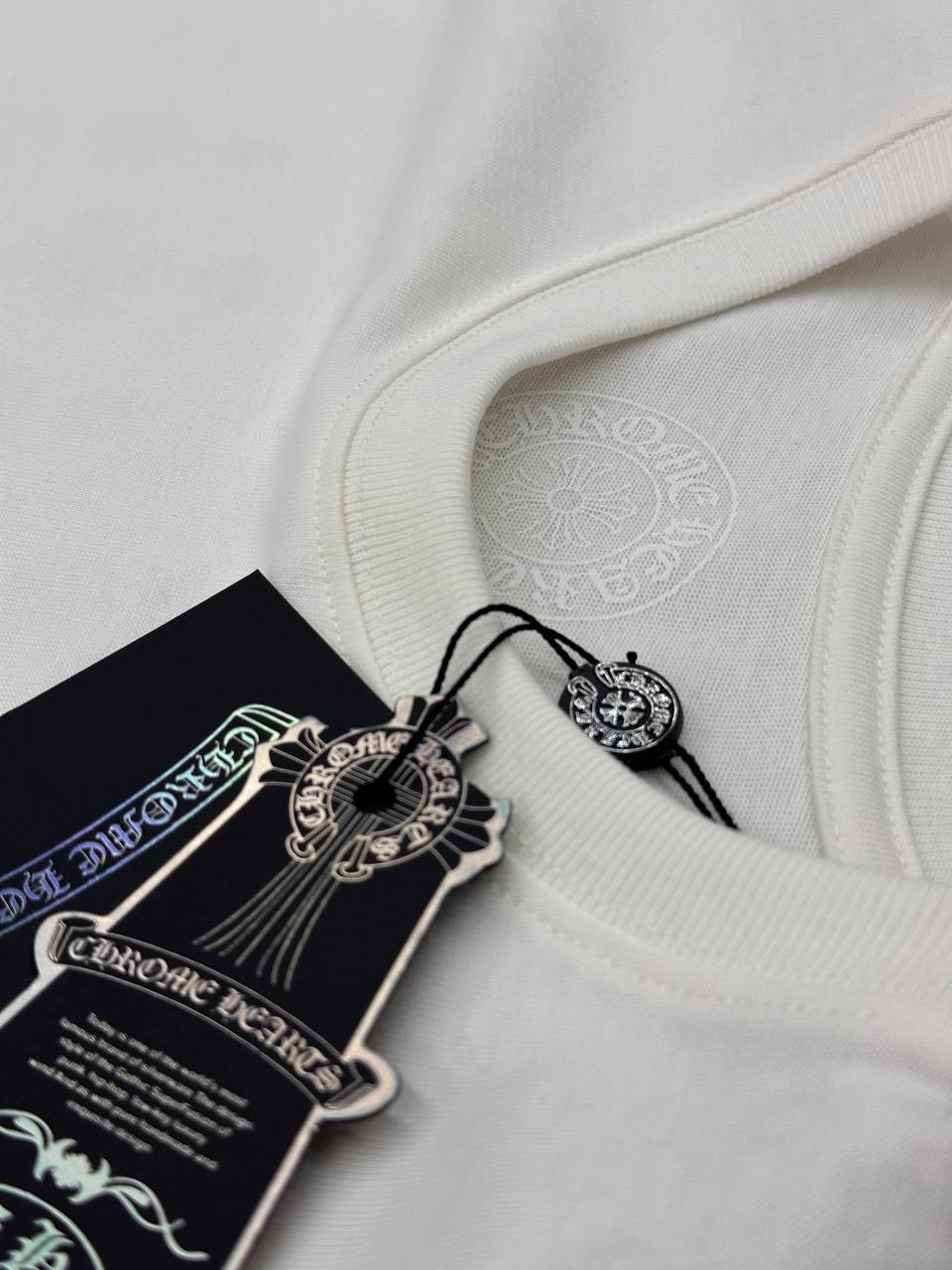 CH Luxury Pocket Detailed Printed Black & White T-shirt