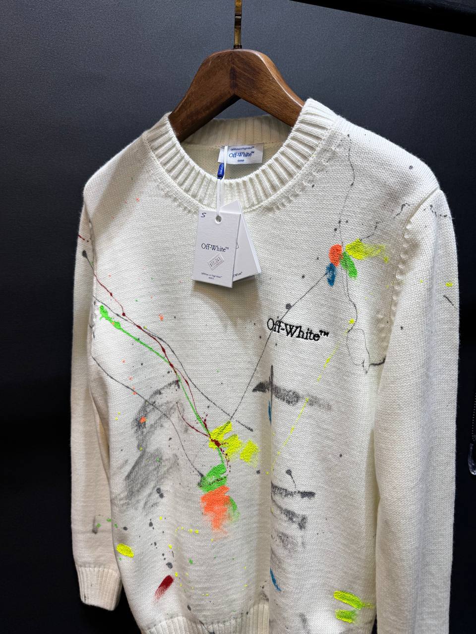 O-W Premium Dyed Design Knitwear - White