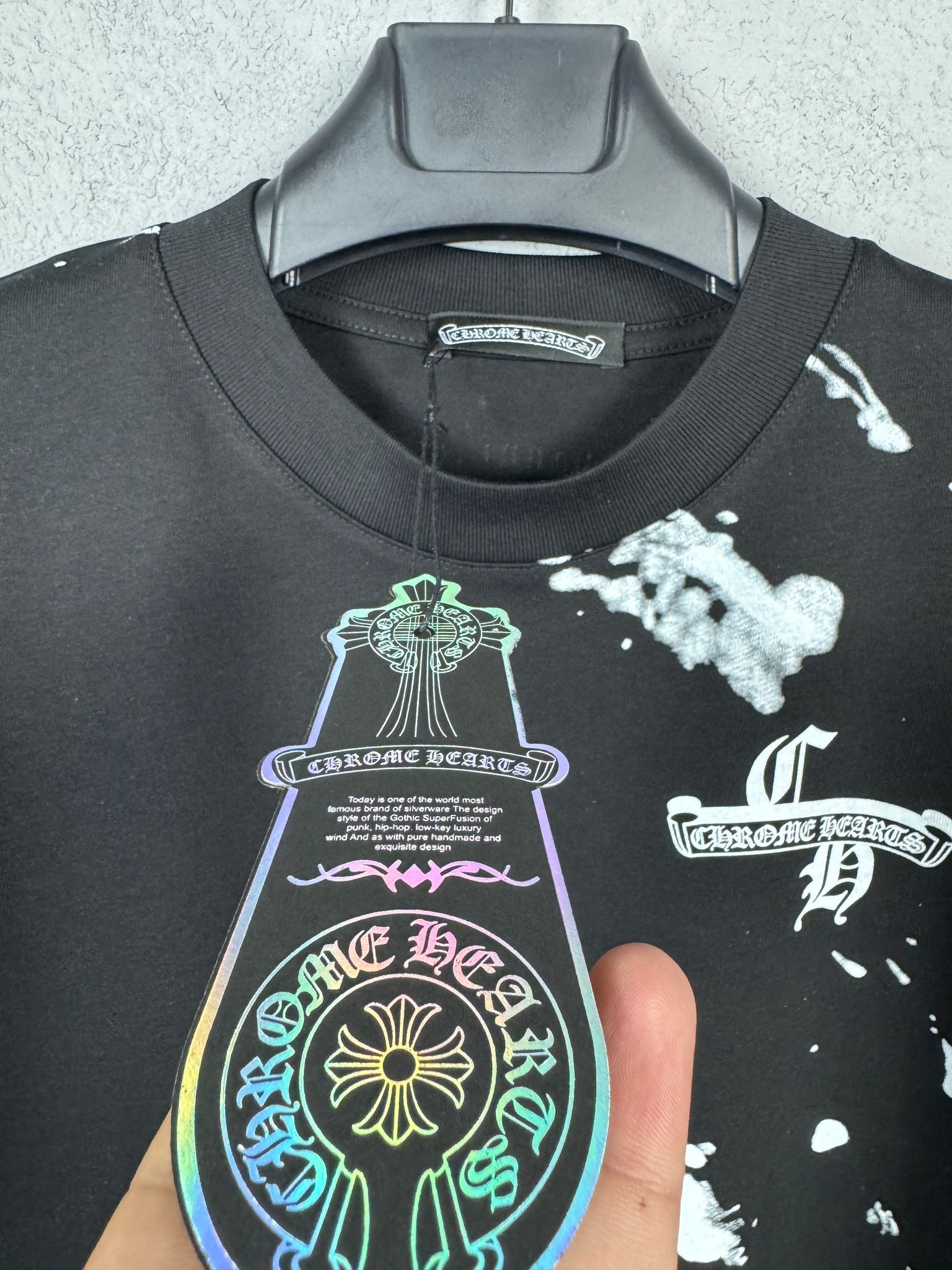 CH Luxury Logo Print Black & White T-shirt