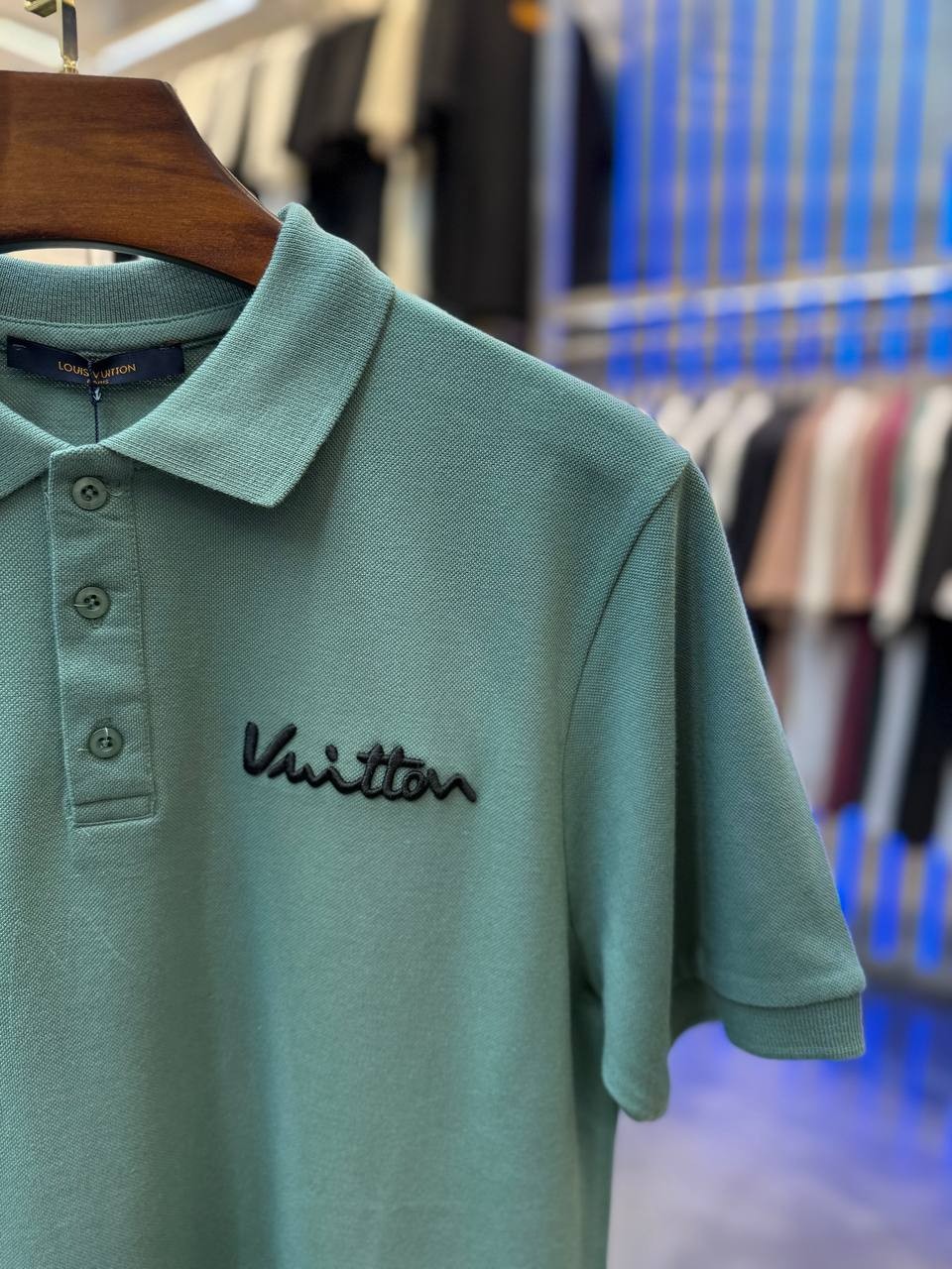 L Luxury Embroidery Detailed Polo T-shirt - Green