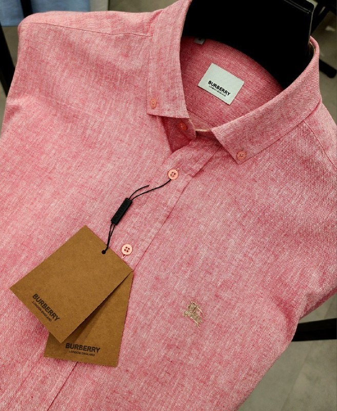 BR New Season Green&Pink Cotton Classic Shirt - Pink